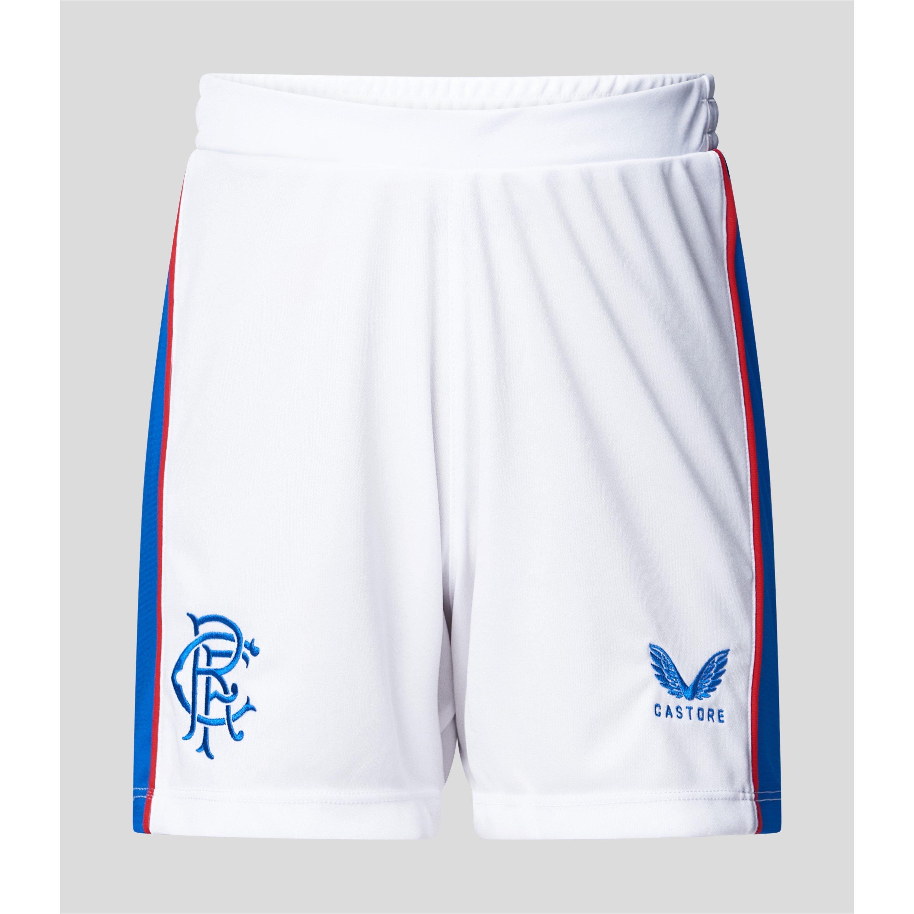 White - Castore - Unisex Kids' Rangers Home Anniversary Fourth Licensed Football Shorts - 1