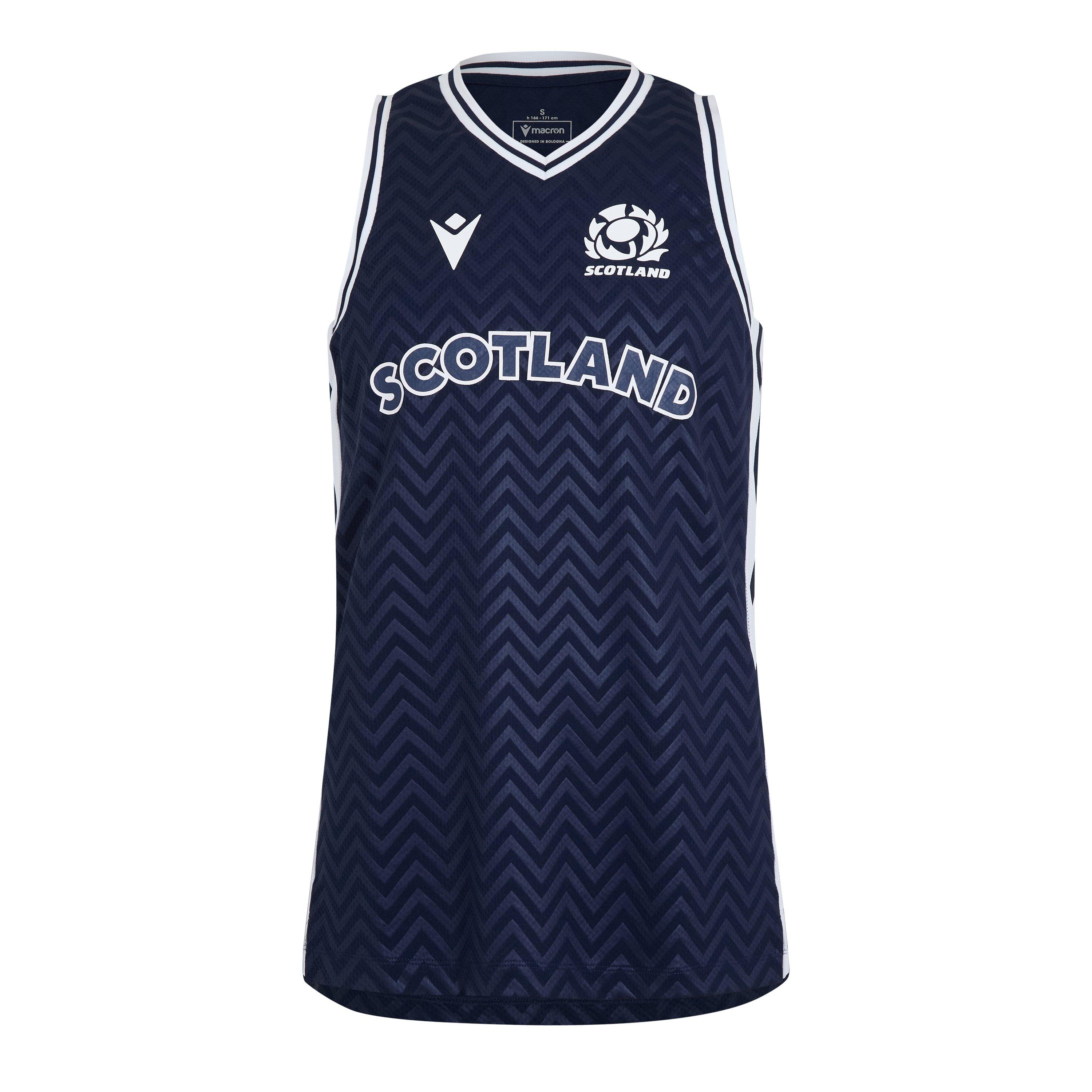 Macron Men's Scotland Rugby Union Vest 2024 Adults - Navy - Medium