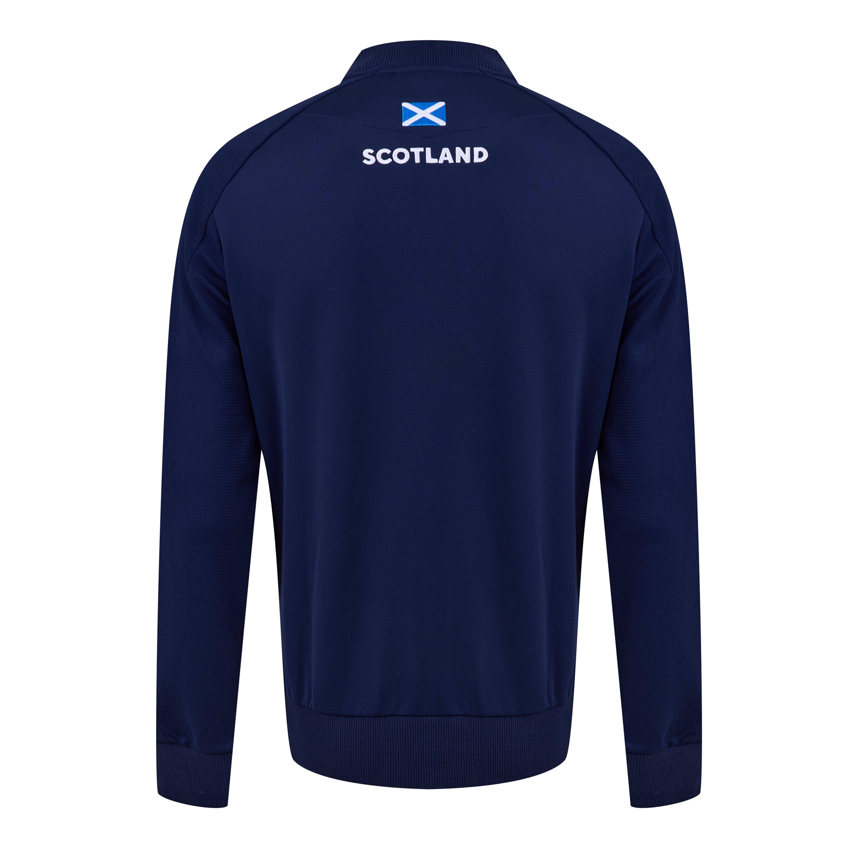 Blu - Macron - Scotland Rugby Anthem Long Sleeve Zip 2024 Performance Rugby Jacket - 2