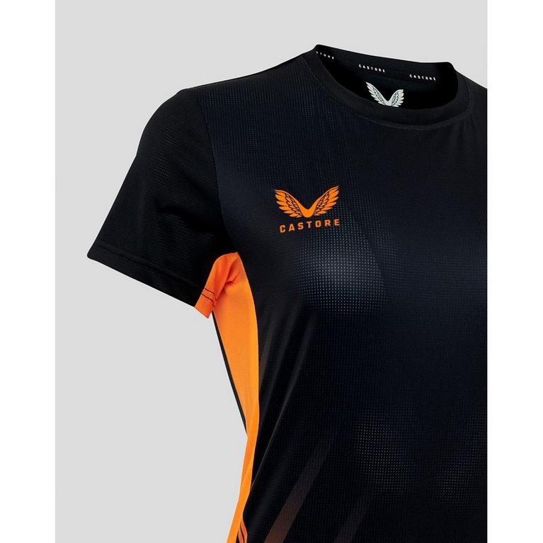 Noir/Orange - Castore - Acetate Slinky Ruched Detail Shirt Dress - 3