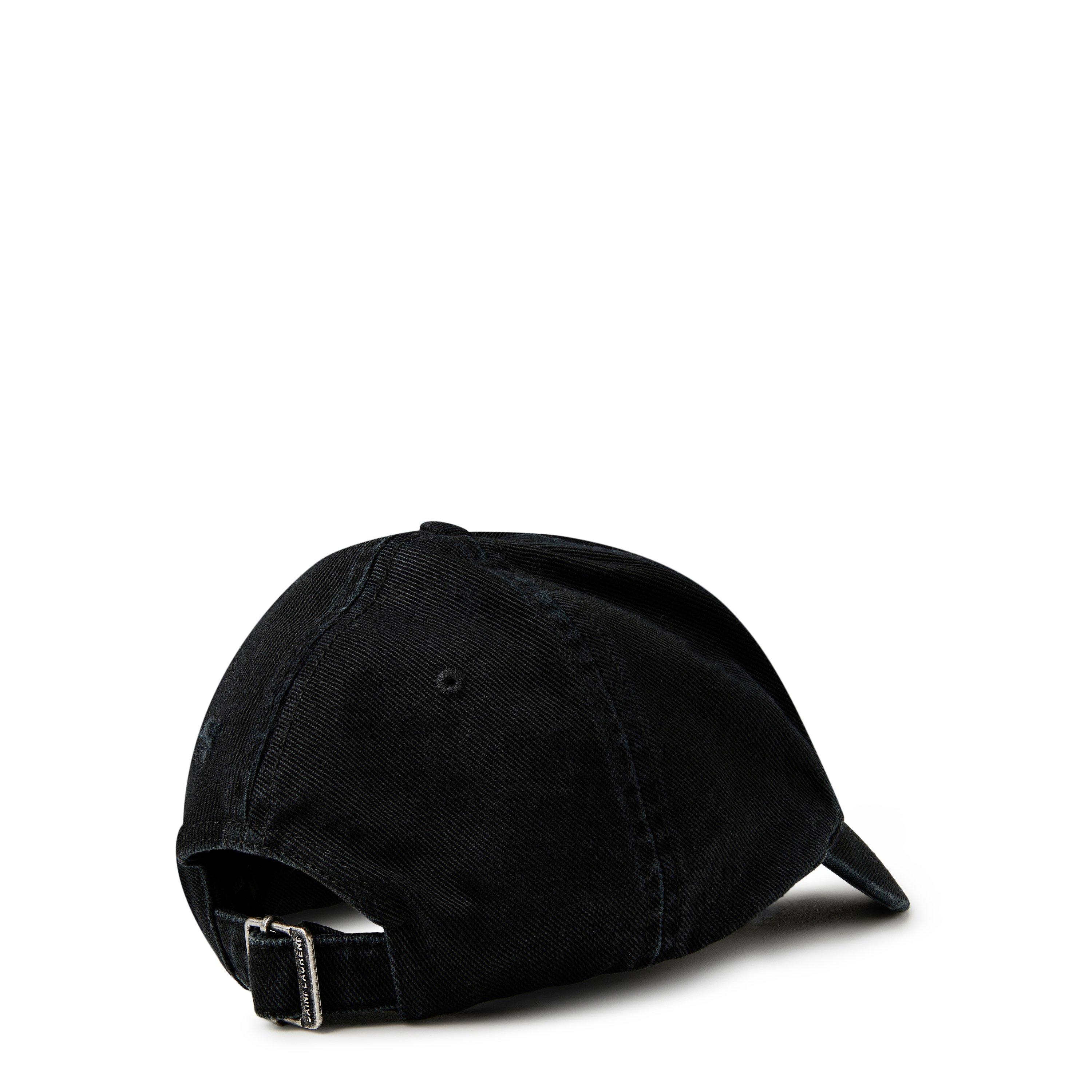 Black - Saint Laurent - Washed Denim Baseball Cap - 3
