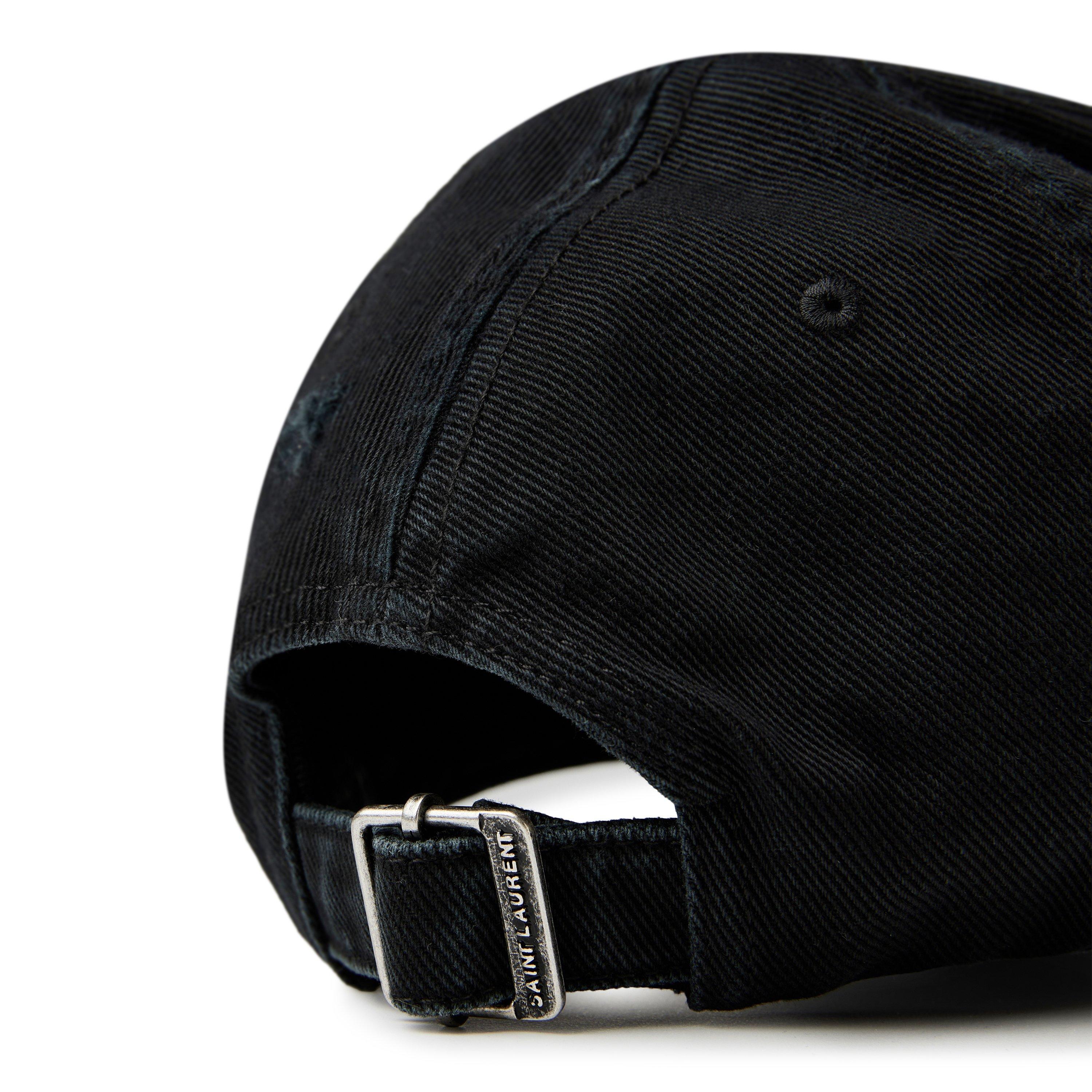 Black - Saint Laurent - Washed Denim Baseball Cap - 5