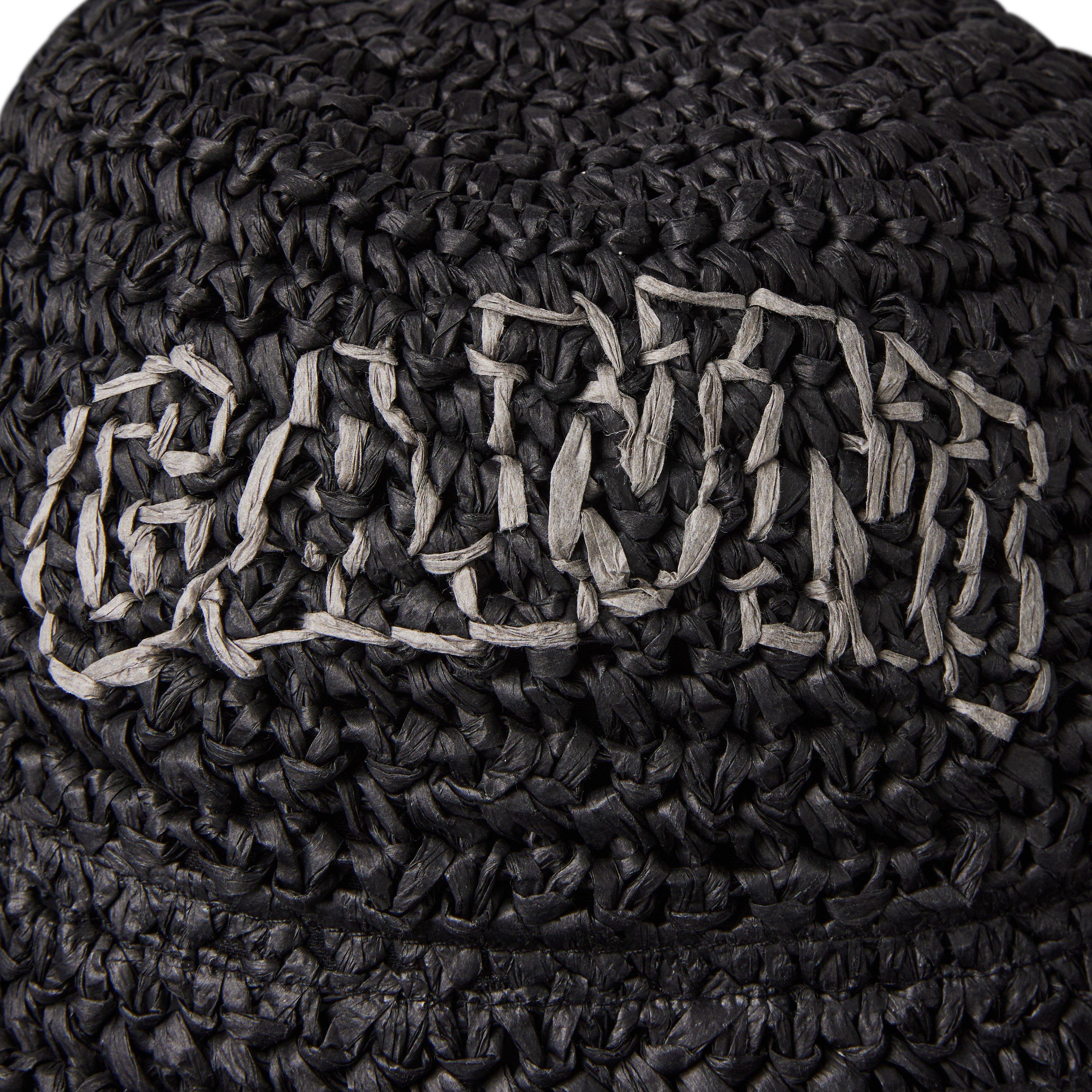 Black - Ganni - Women's Logo Straw Bucket Hats - 5