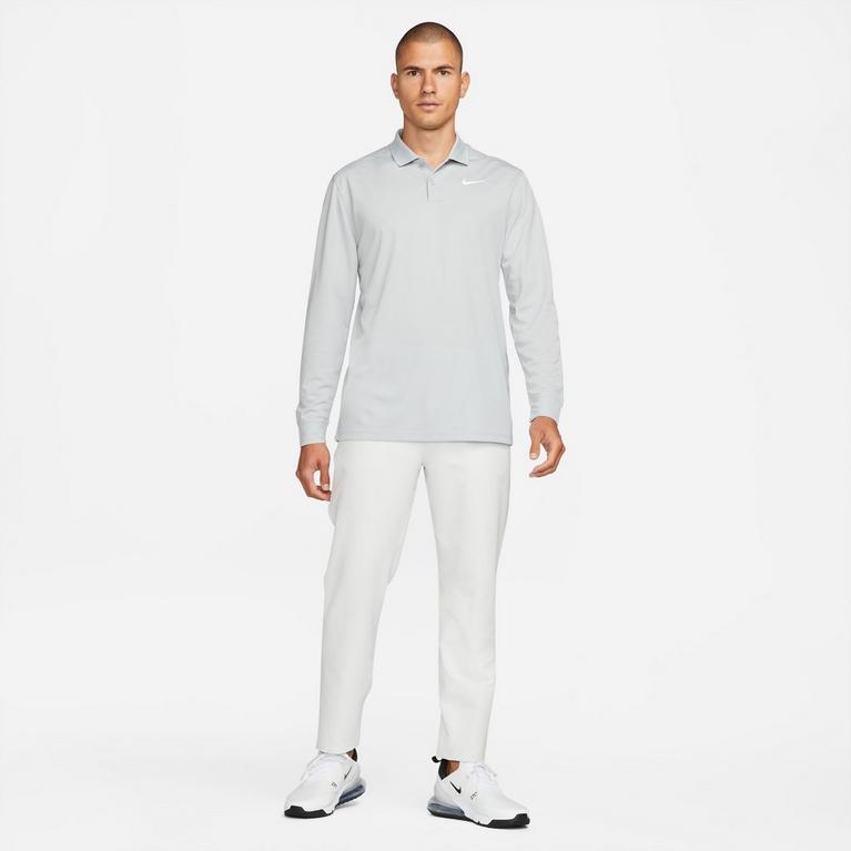 Gris/Blanco - Nike - Dri-FIT Victory Men's Long-Sleeve Golf Polo - 4