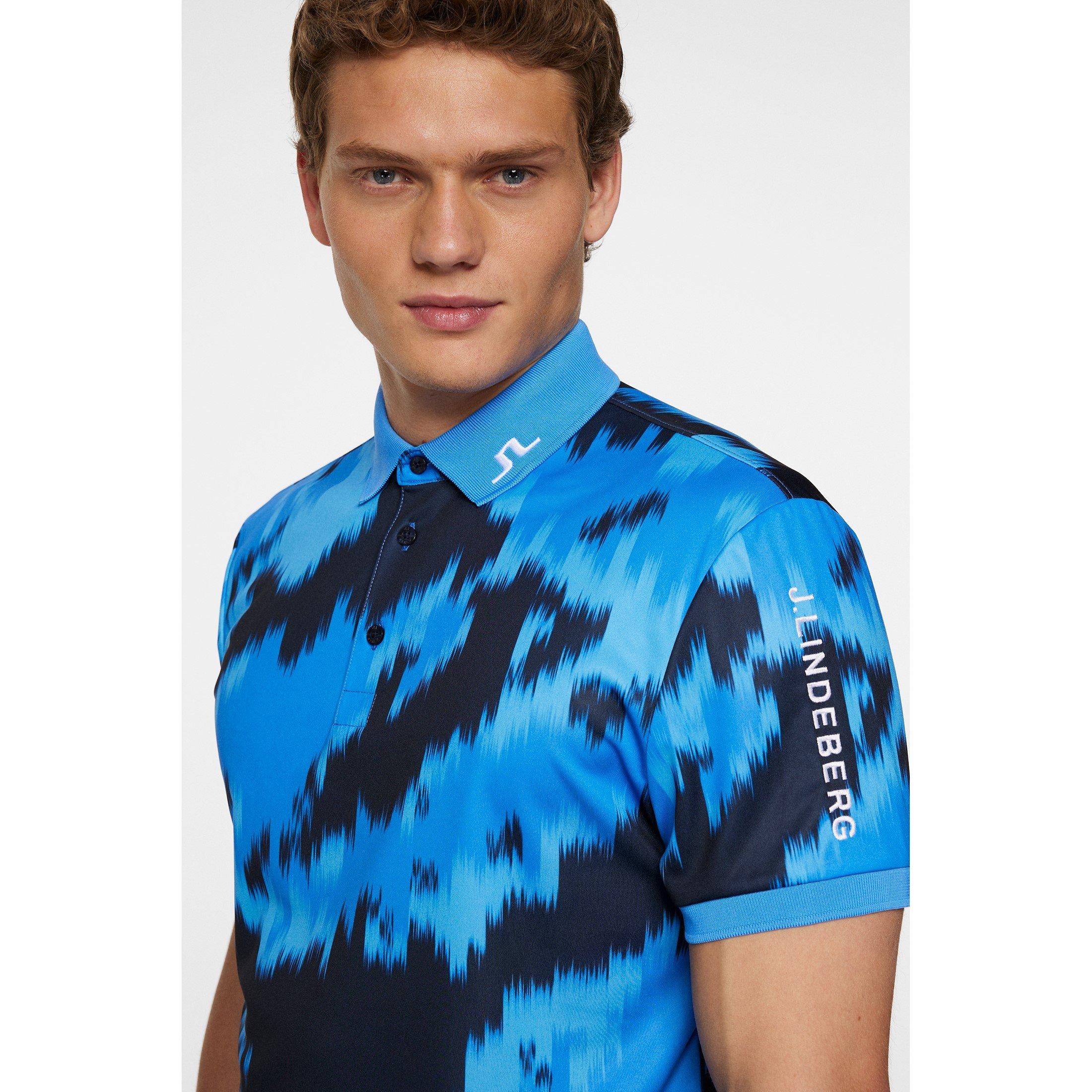Warp Sonic Blue - J Lindeberg Golf - Tech Print Polo Sn52 - 5