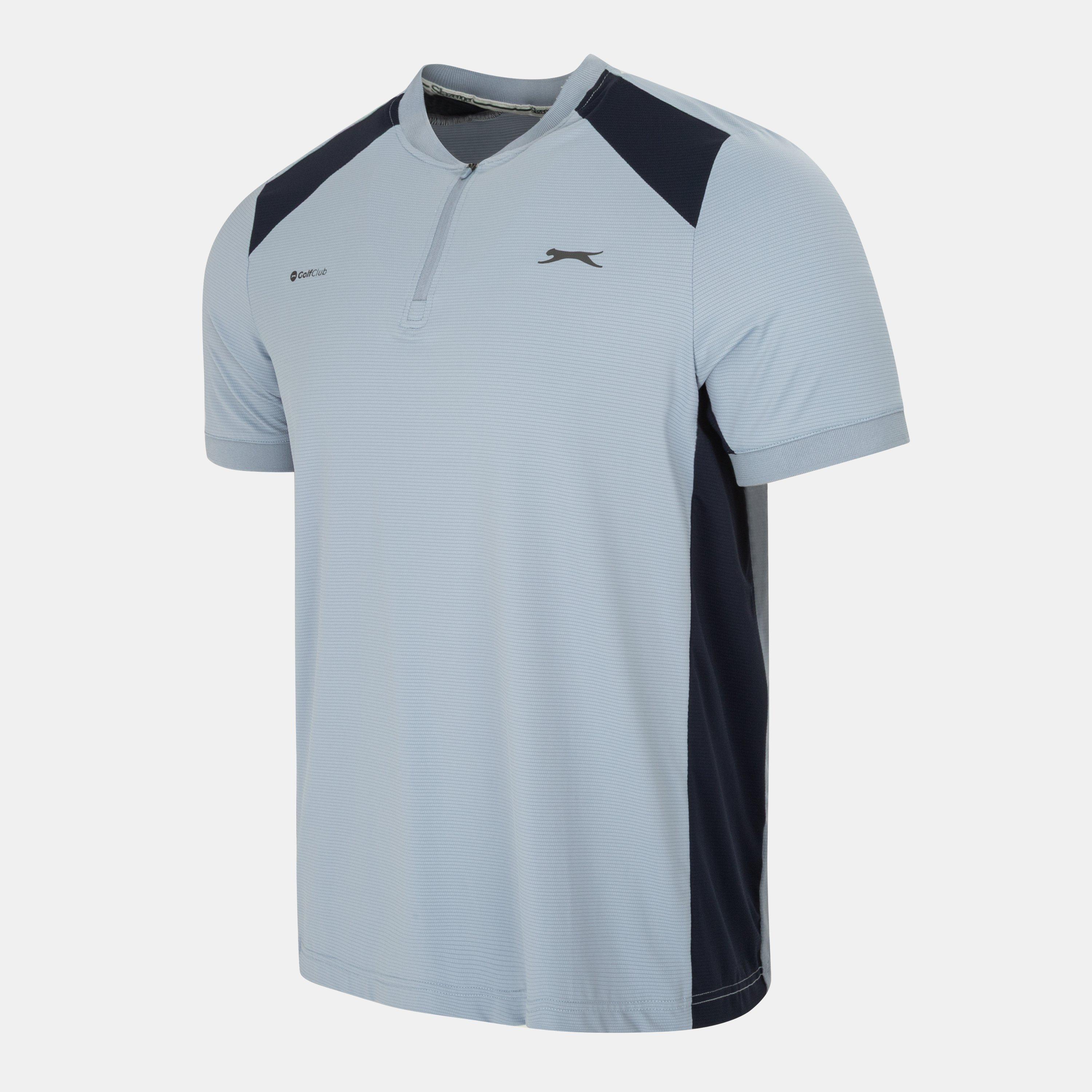 Blue/Navy - Slazenger - Stretch Woven Golf T Shirt - 3