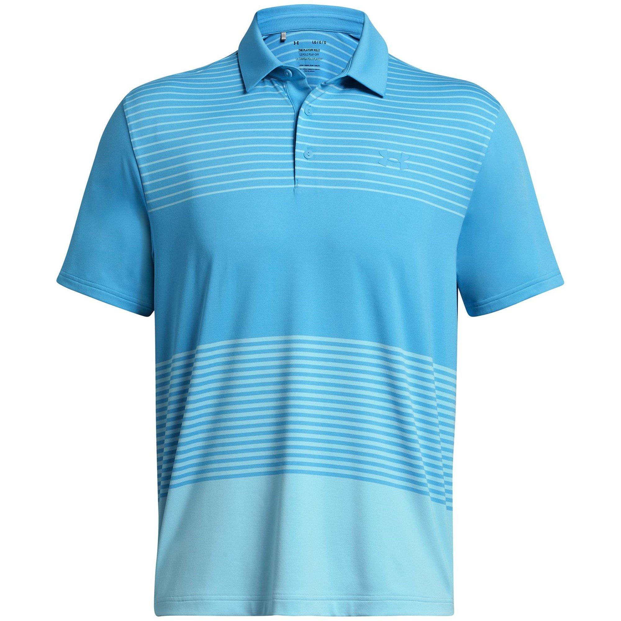 Blu - Under Armour - Men's Stripe Short-Sleeve Performance Polo Shirt - 1