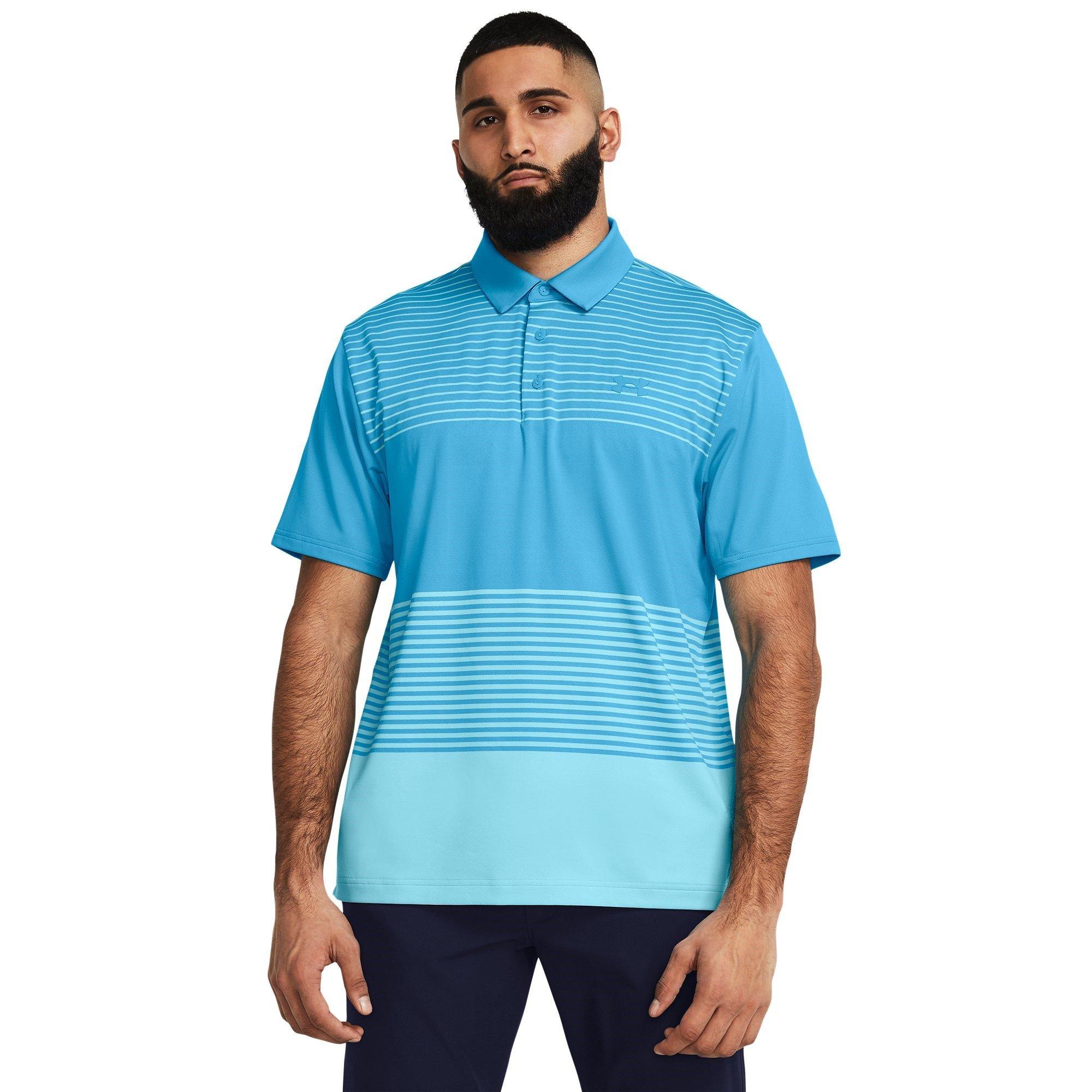 Blau - Under Armour - Stripe Short-Sleeve Performance Polo Shirt - 3