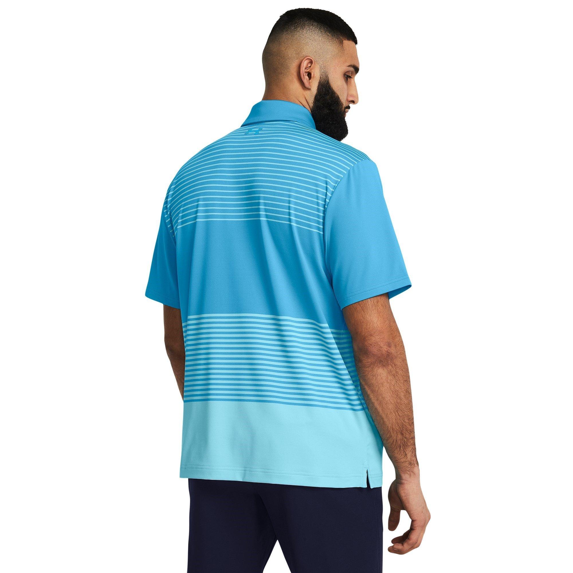 Blau - Under Armour - Stripe Short-Sleeve Performance Polo Shirt - 4