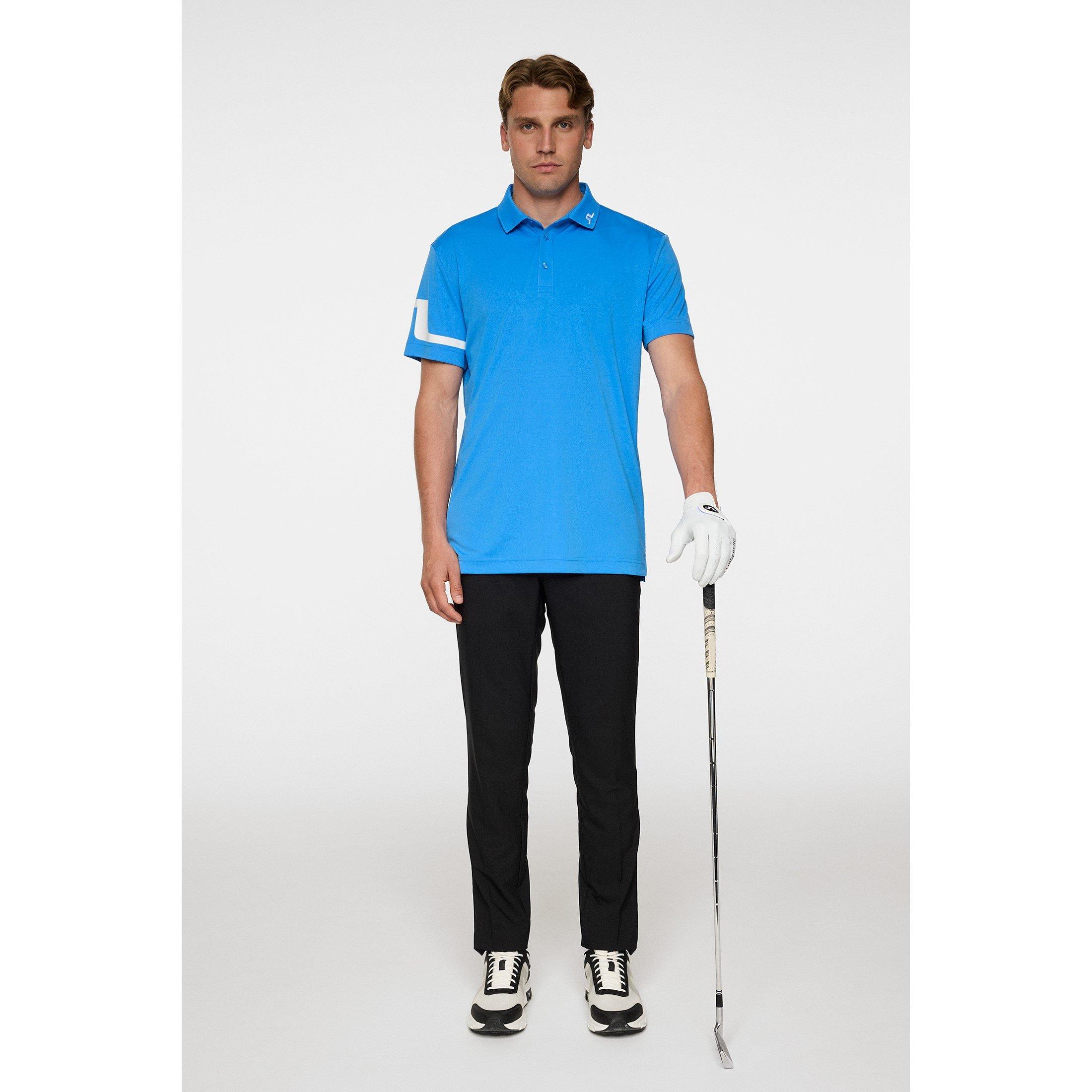 Sonic Blue - J Lindeberg Golf - Men's Short Sleeve Performance Polo Shirt - 4