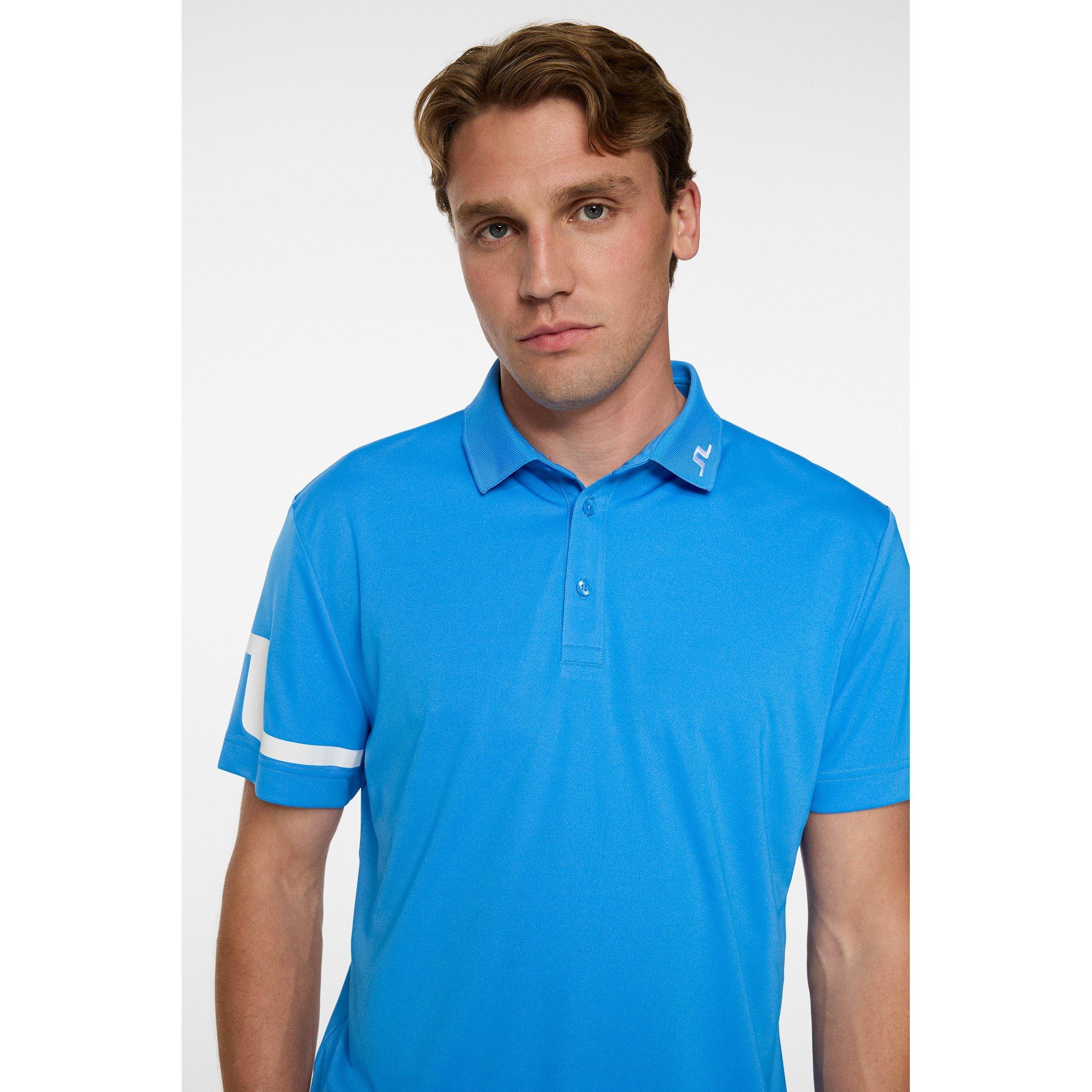 Sonic Blue - J Lindeberg Golf - Men's Short Sleeve Performance Polo Shirt - 5