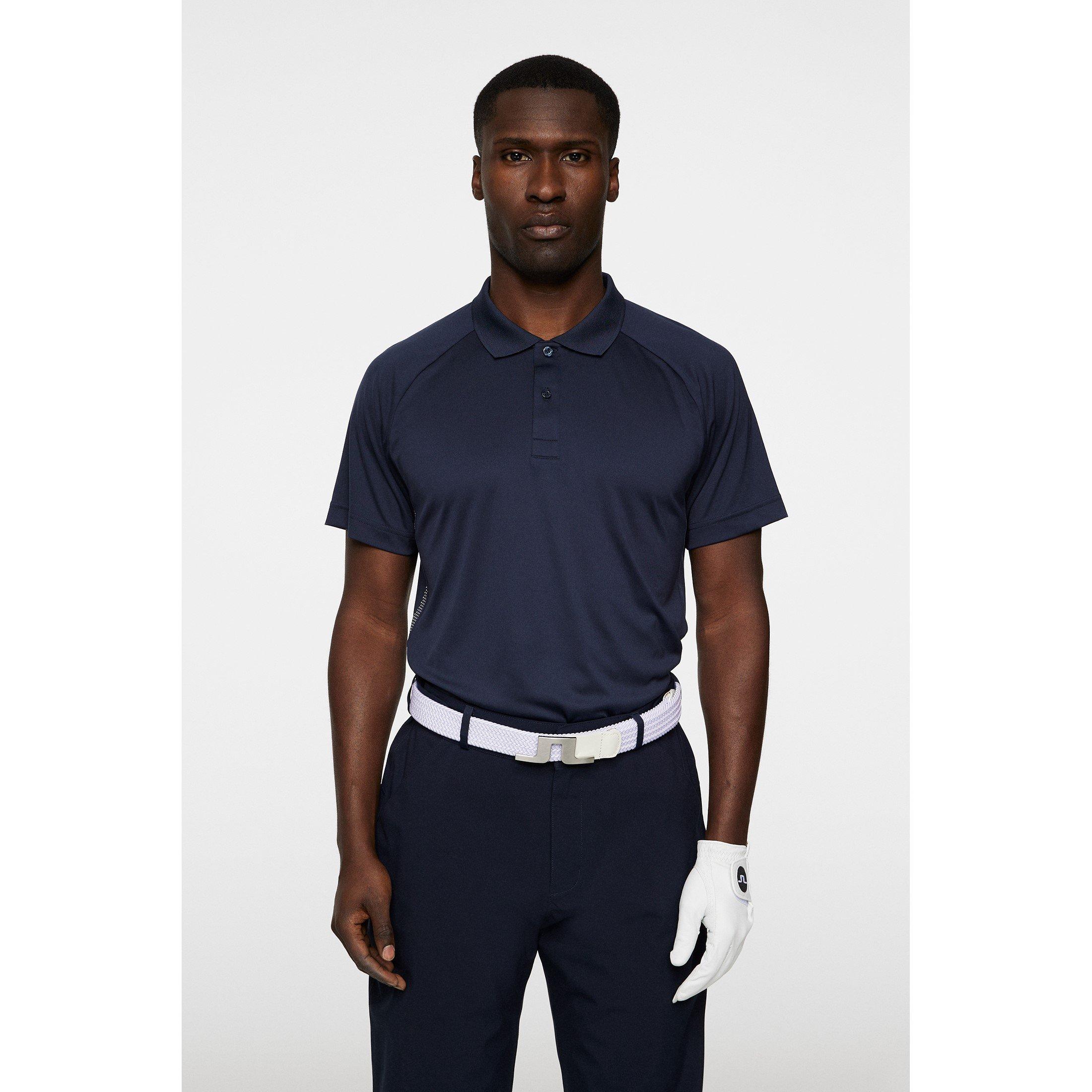JL Navy - J Lindeberg Golf - Men's Sola Short-Sleeve Performance Polo Shirt - 3