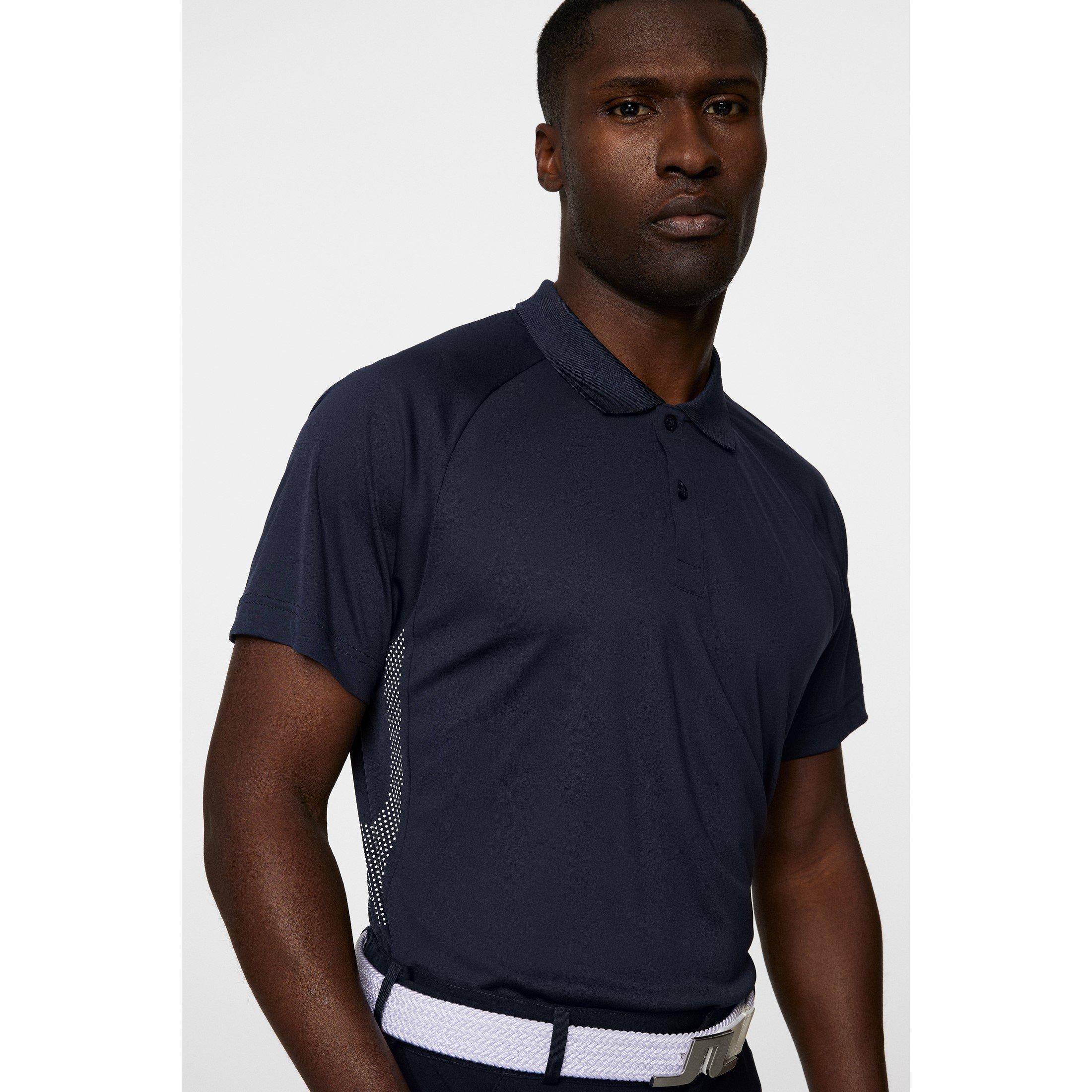 JL Navy - J Lindeberg Golf - Men's Sola Short-Sleeve Performance Polo Shirt - 6