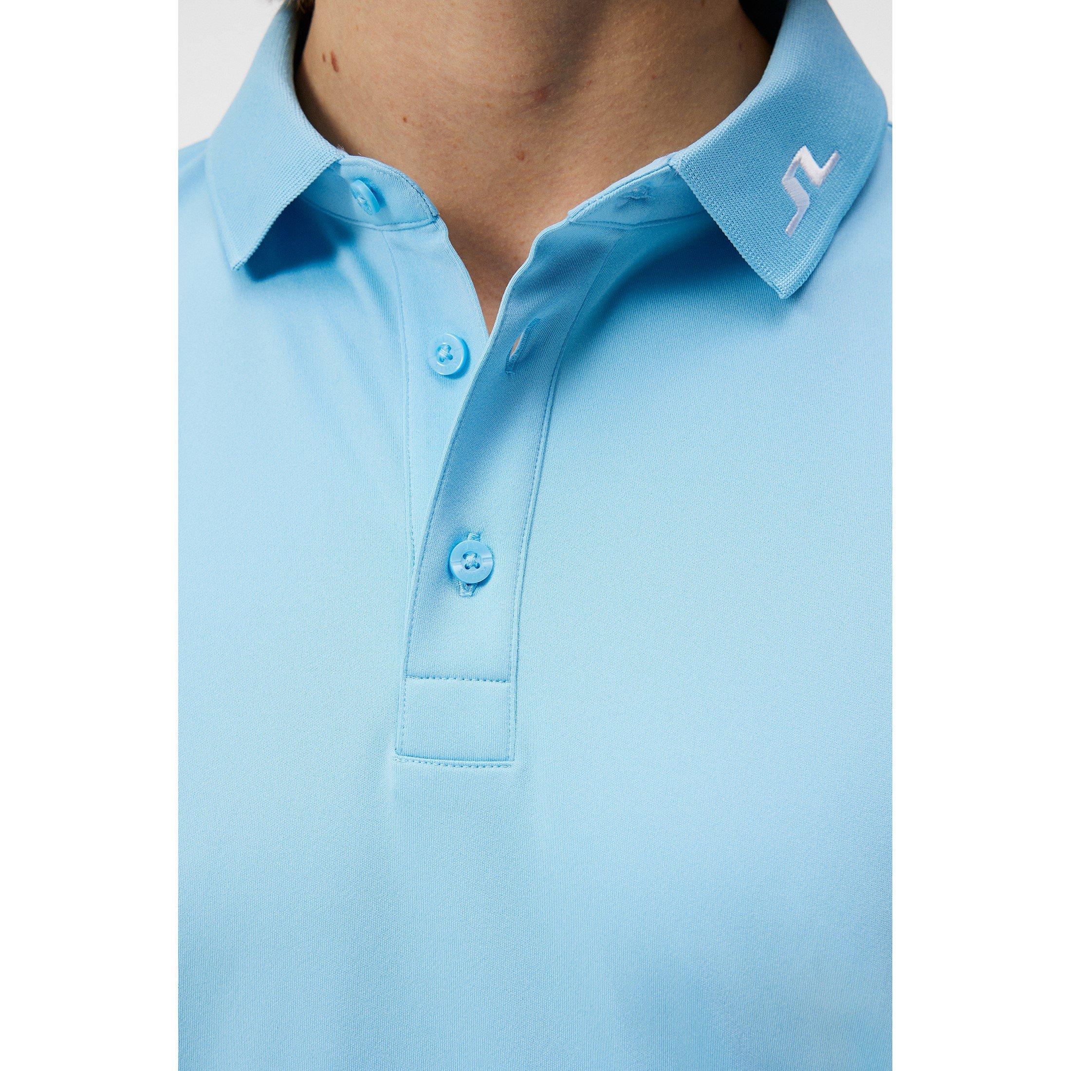 Baltic Sea/Whte - J Lindeberg Golf - Junior Tour Tech Short-Sleeve Performance Polo Shirt - 6