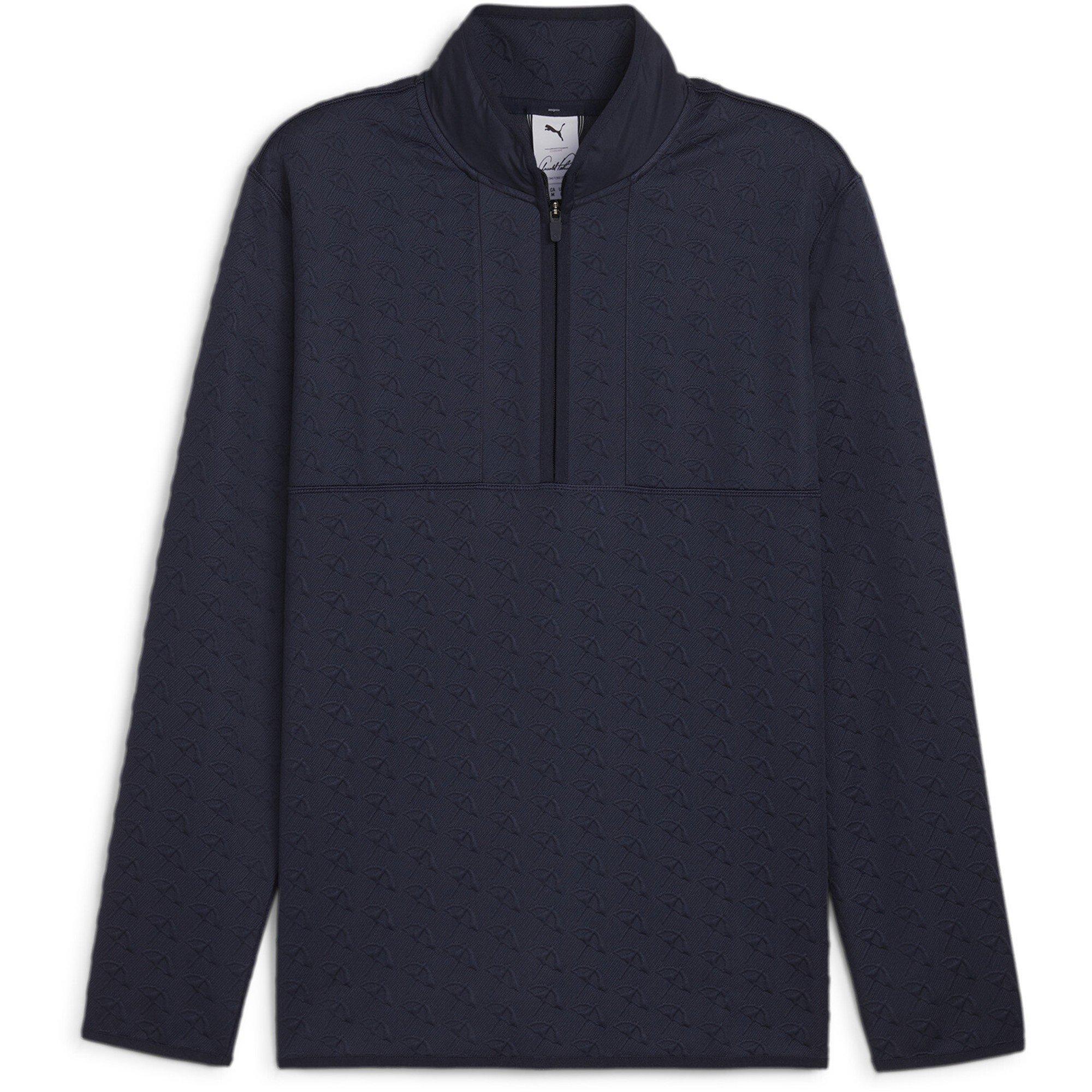 Deep Navy - Puma - Men's Jac 1/4 Zip Long Sleeve Performance Polo Shirt - 1