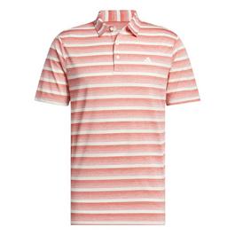 adidas Two Colour Striped Polo Shirt Mens