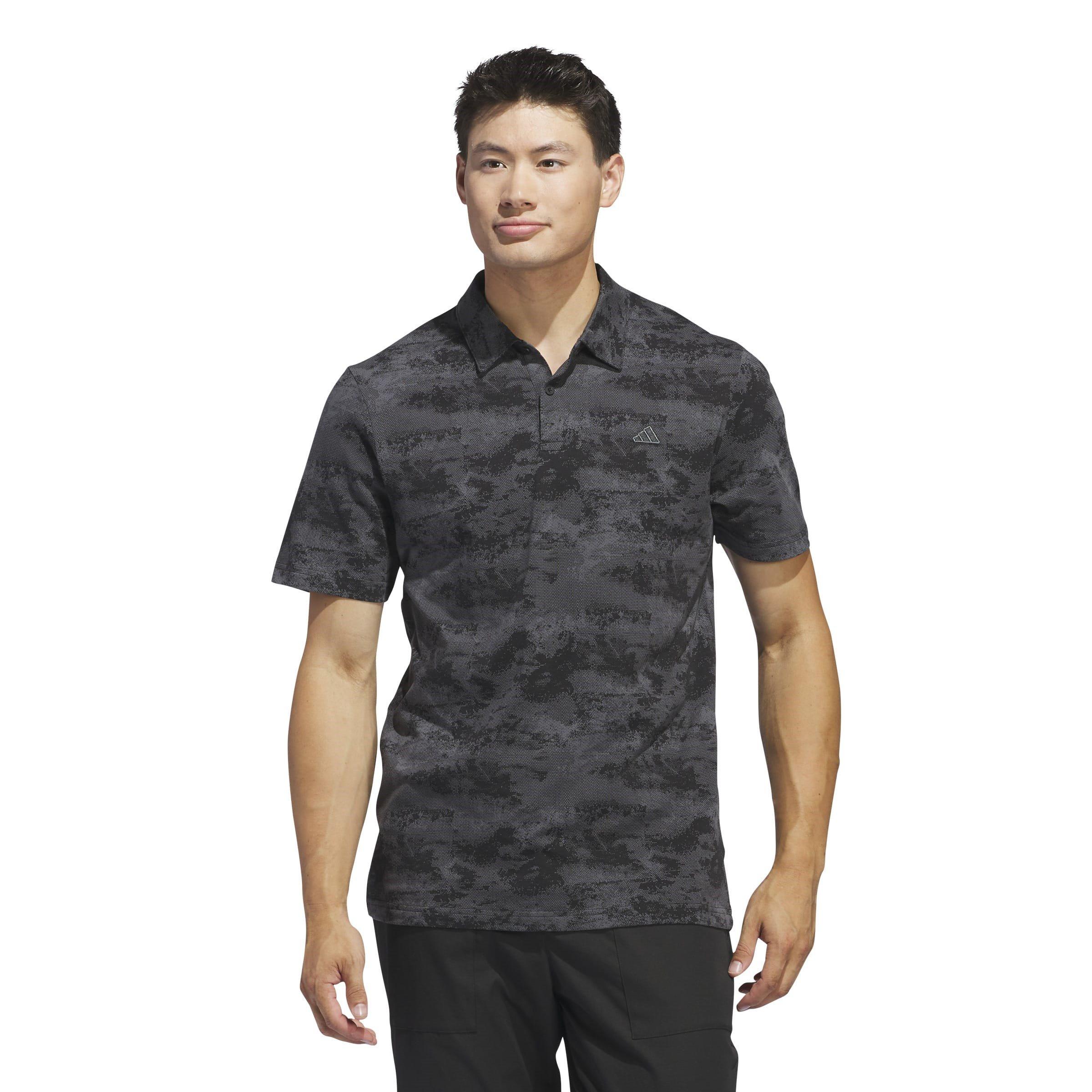 Black - adidas - Go-To Printed Mesh Polo Shirt Mens - 2
