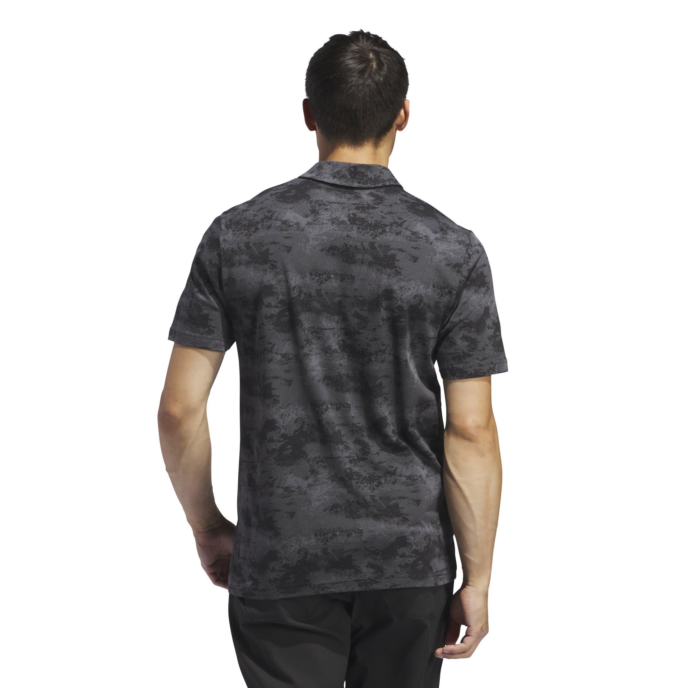 Black - adidas - Go-To Printed Mesh Polo Shirt Mens - 3