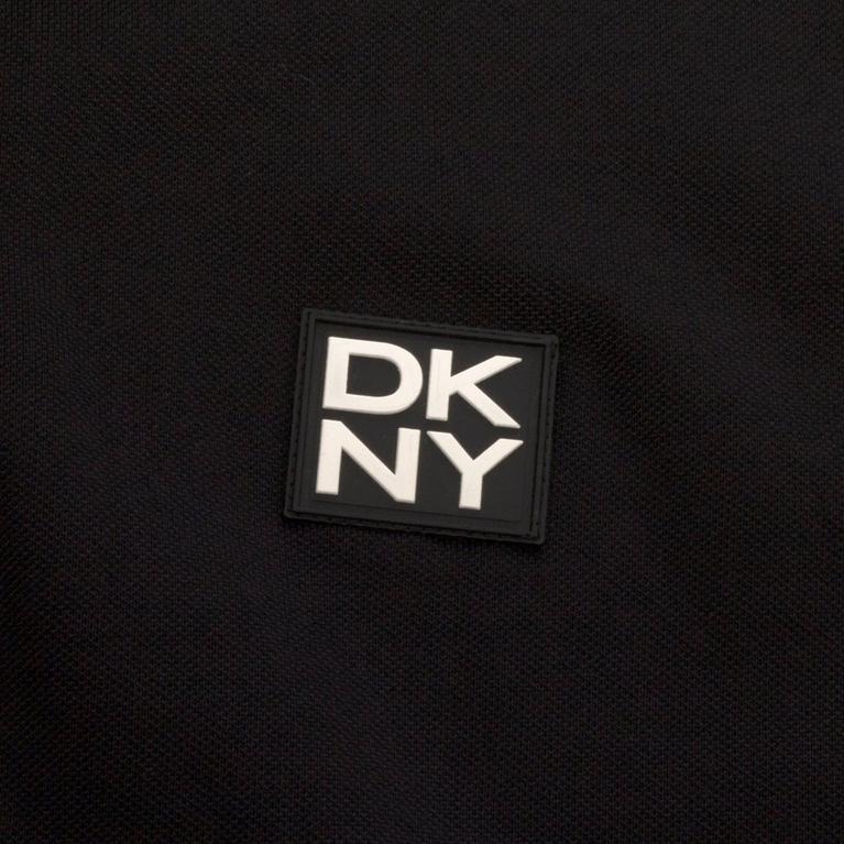 Noir/Argent - DKNY Golf - Blue cotton and linen blend polo shirt - 8