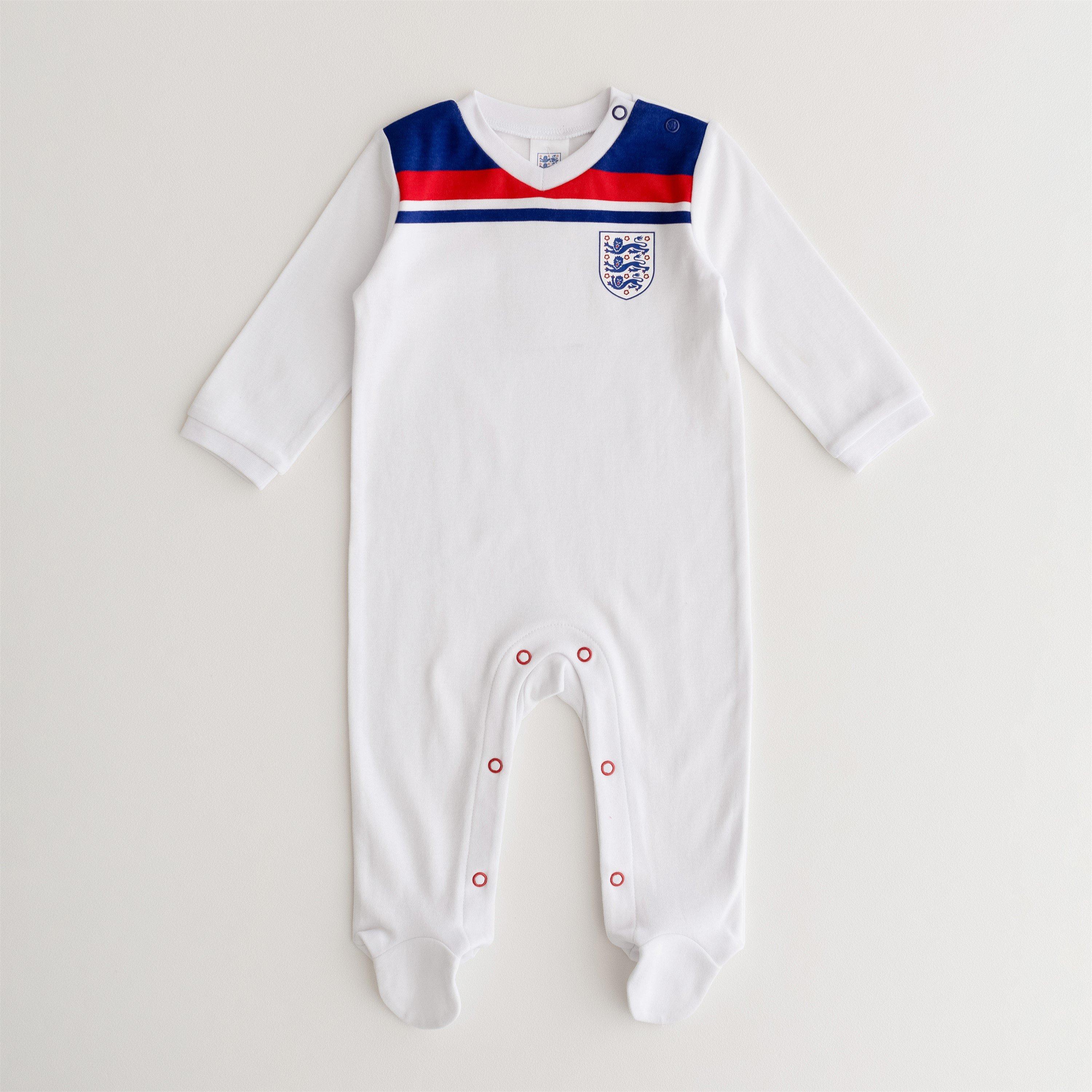 Hvid - Brecrest - Team England '82 Retro Home Babygrow