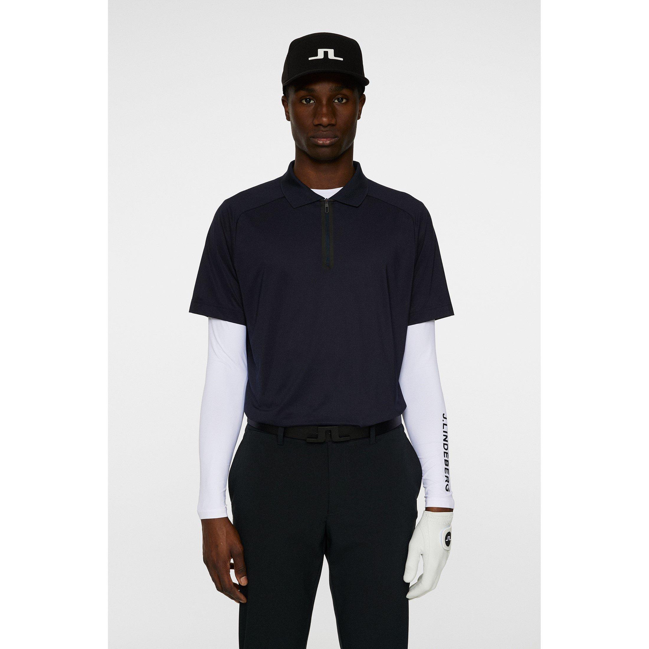 JL Navy - J Lindeberg Golf - Men's Short Sleeve Performance Polo Shirt - 2