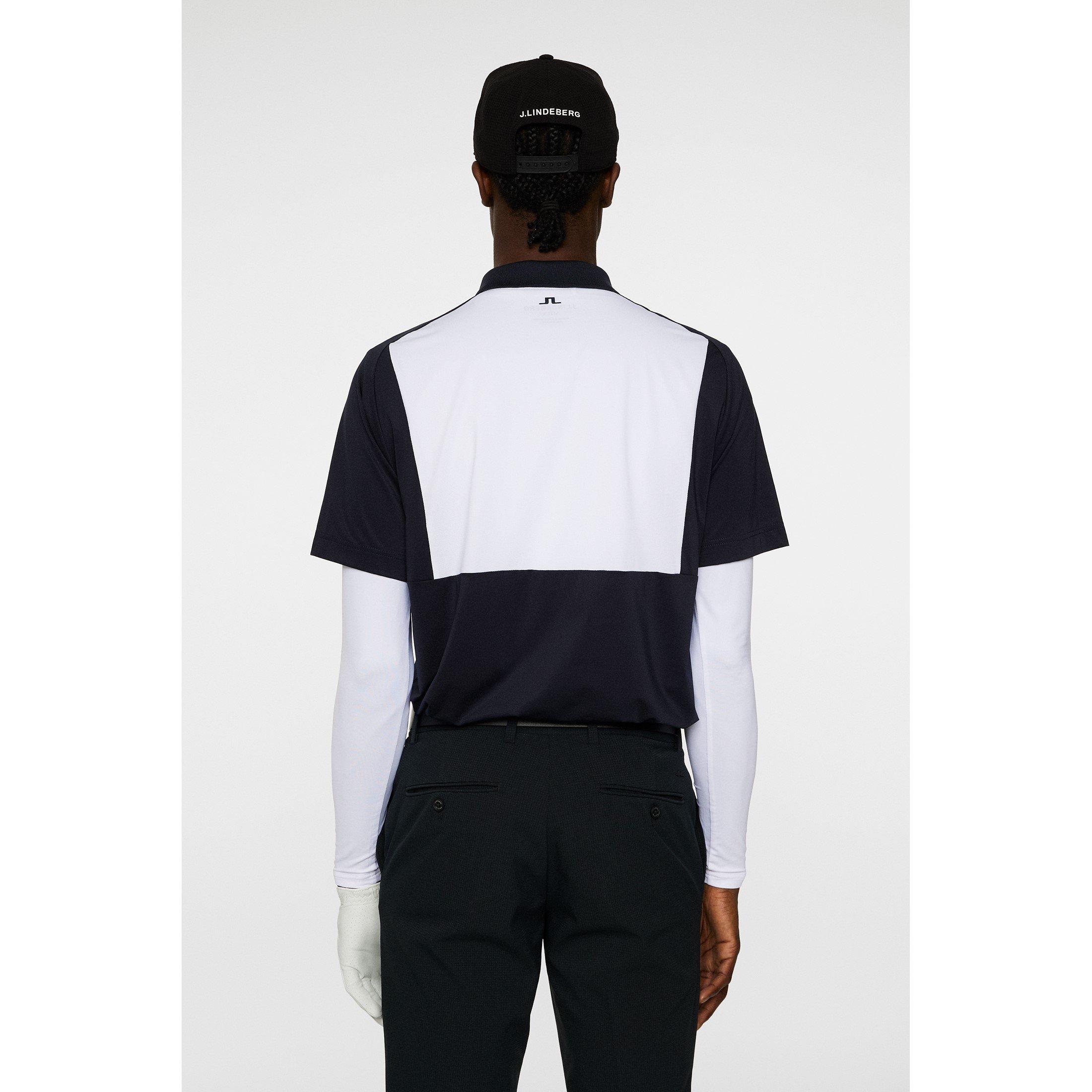 JL Navy - J Lindeberg Golf - Men's Short Sleeve Performance Polo Shirt - 3