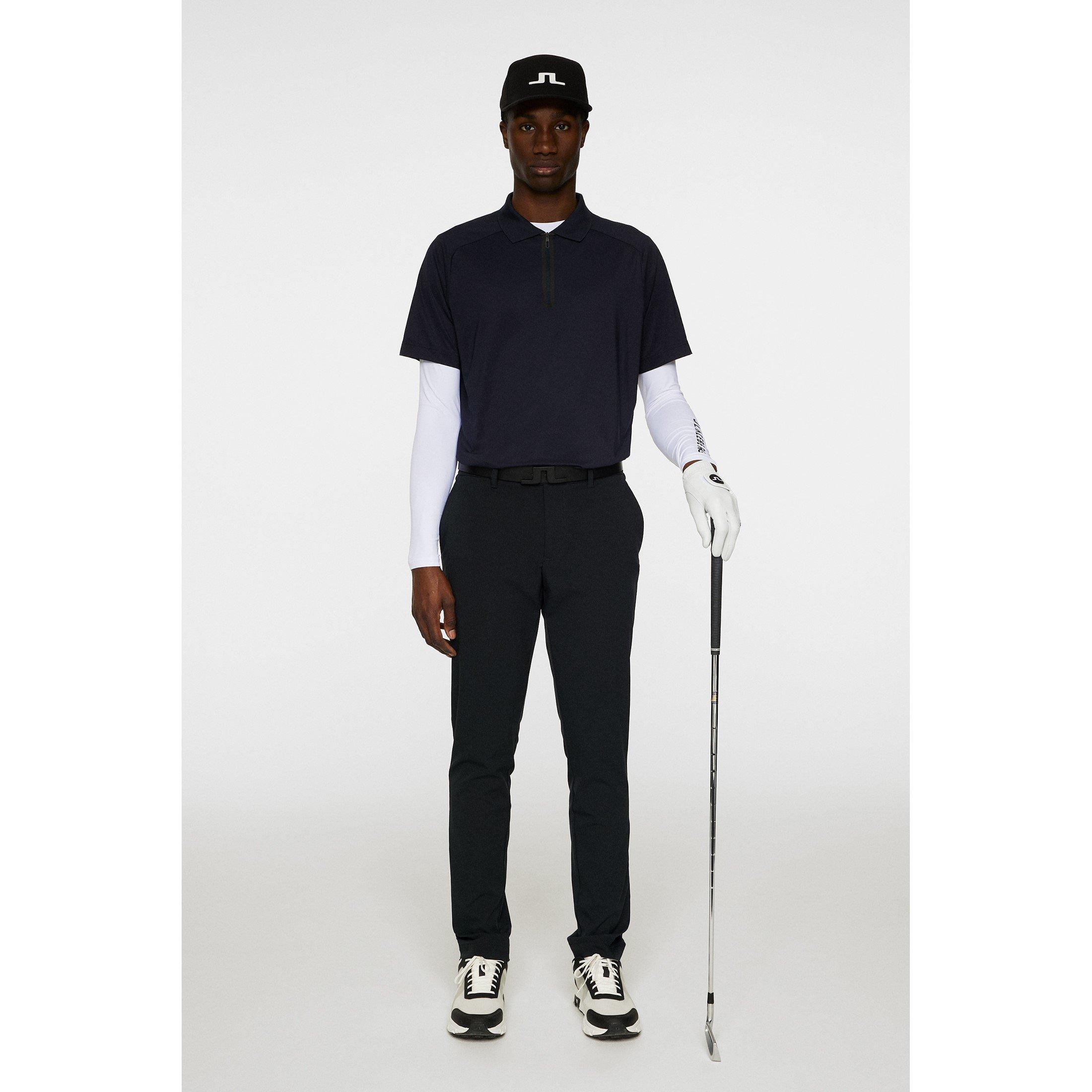 JL Navy - J Lindeberg Golf - Men's Short Sleeve Performance Polo Shirt - 4