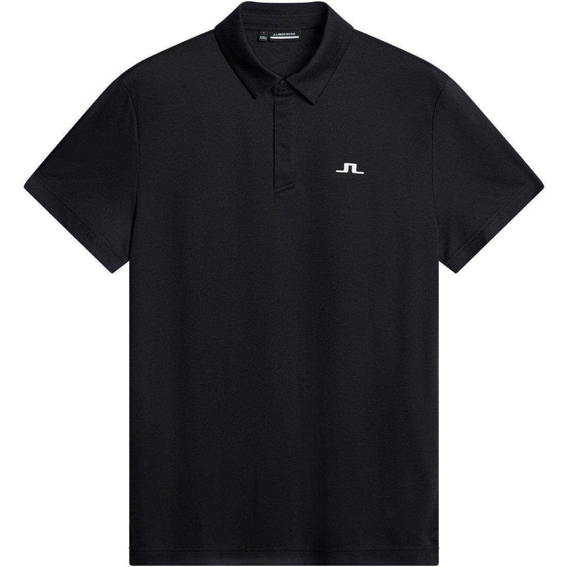 J Lindeberg Golf Men's Short Sleeve Performance Polo Shirt - Black - Small
