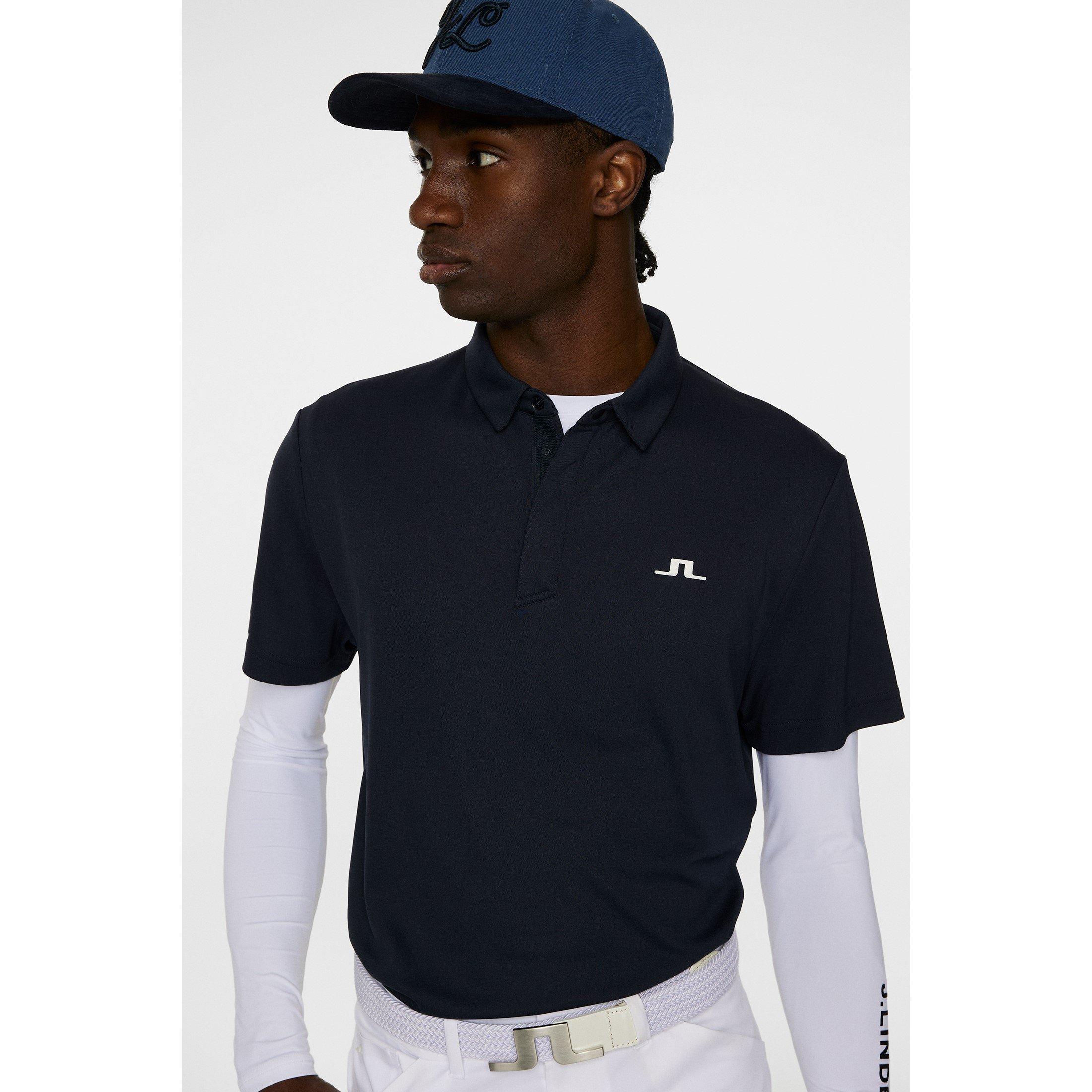 JL Navy - J Lindeberg Golf - Men's Short Sleeve Performance Polo Shirt - 6