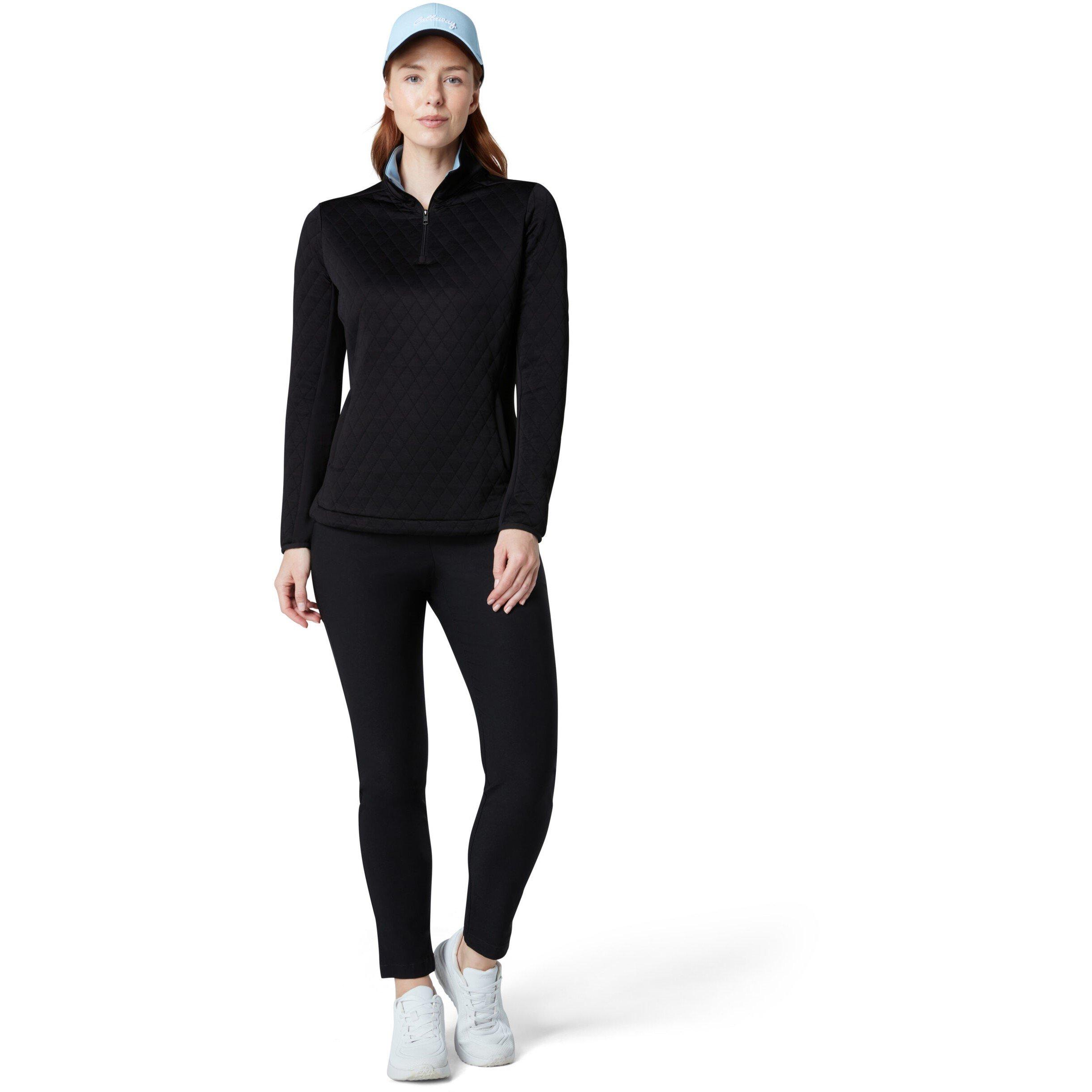 Callaway Women's Long-Sleeve Performance Quilted Polo Shirt - Caviar - 10 (S)