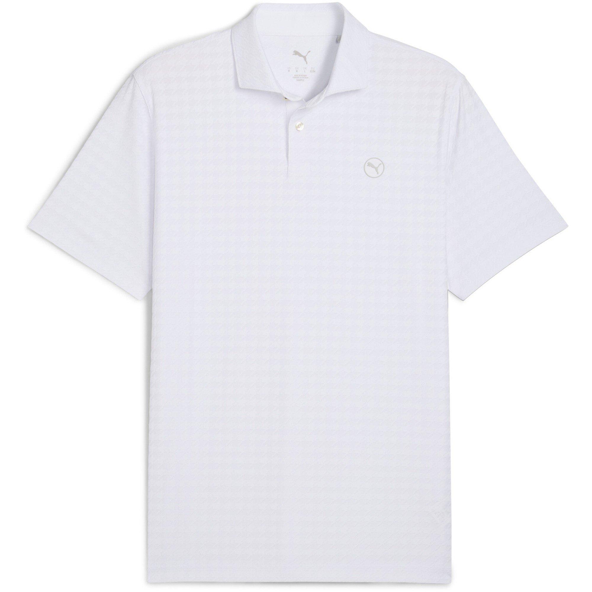 Witte gloed - Puma - Men's Mattr Houndstooth Short Sleeve Performance Polo Shirt - 1