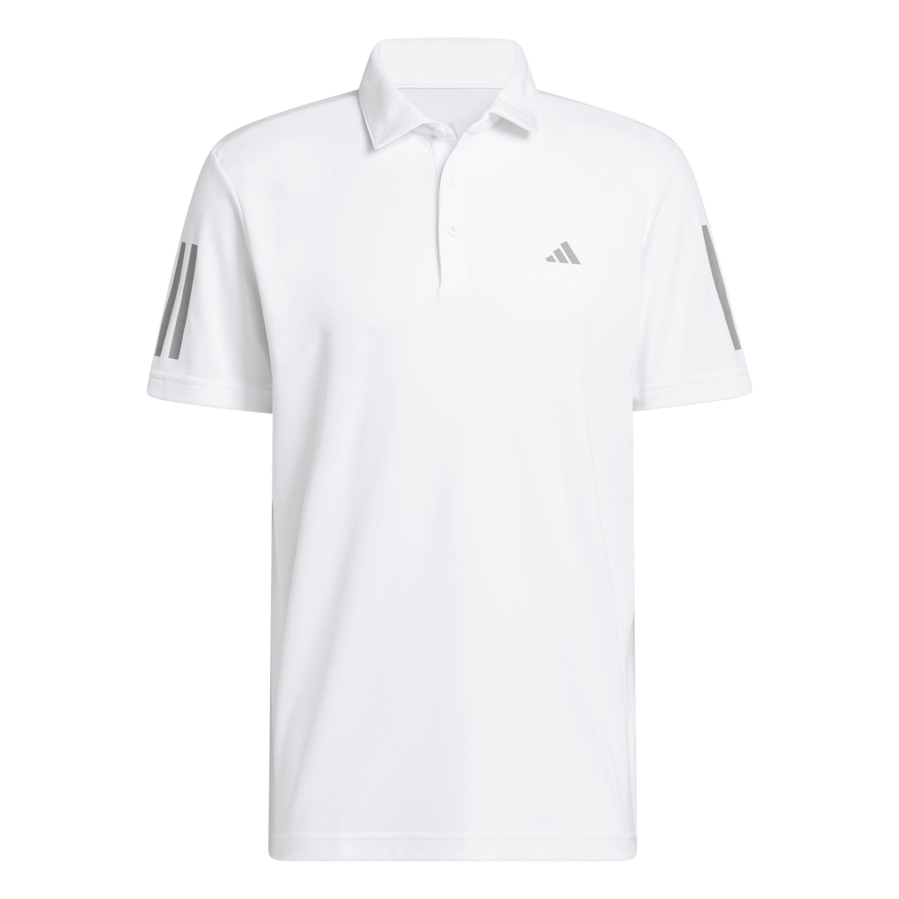 Adidas Men's 3 Stripe Polo Shirt - White - L