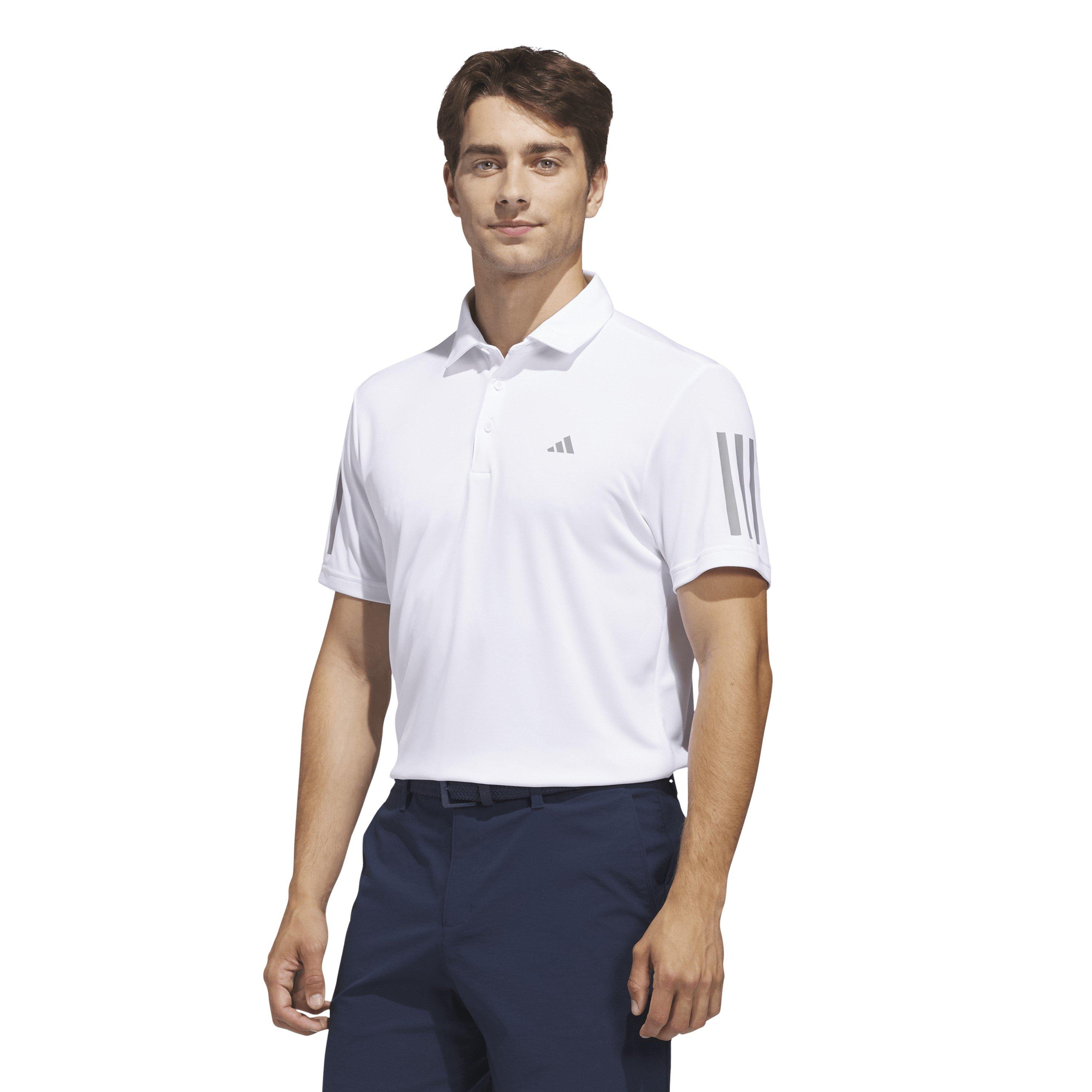 White - adidas - 3 Stripe Polo Shirt Mens - 2