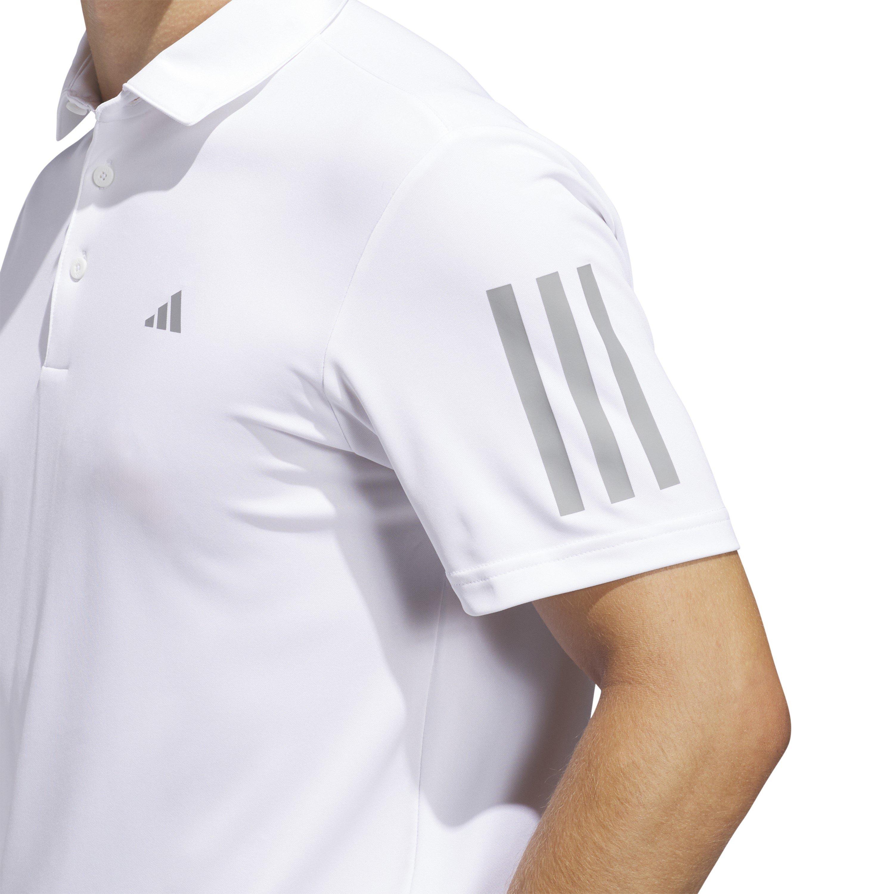White - adidas - 3 Stripe Polo Shirt Mens - 4