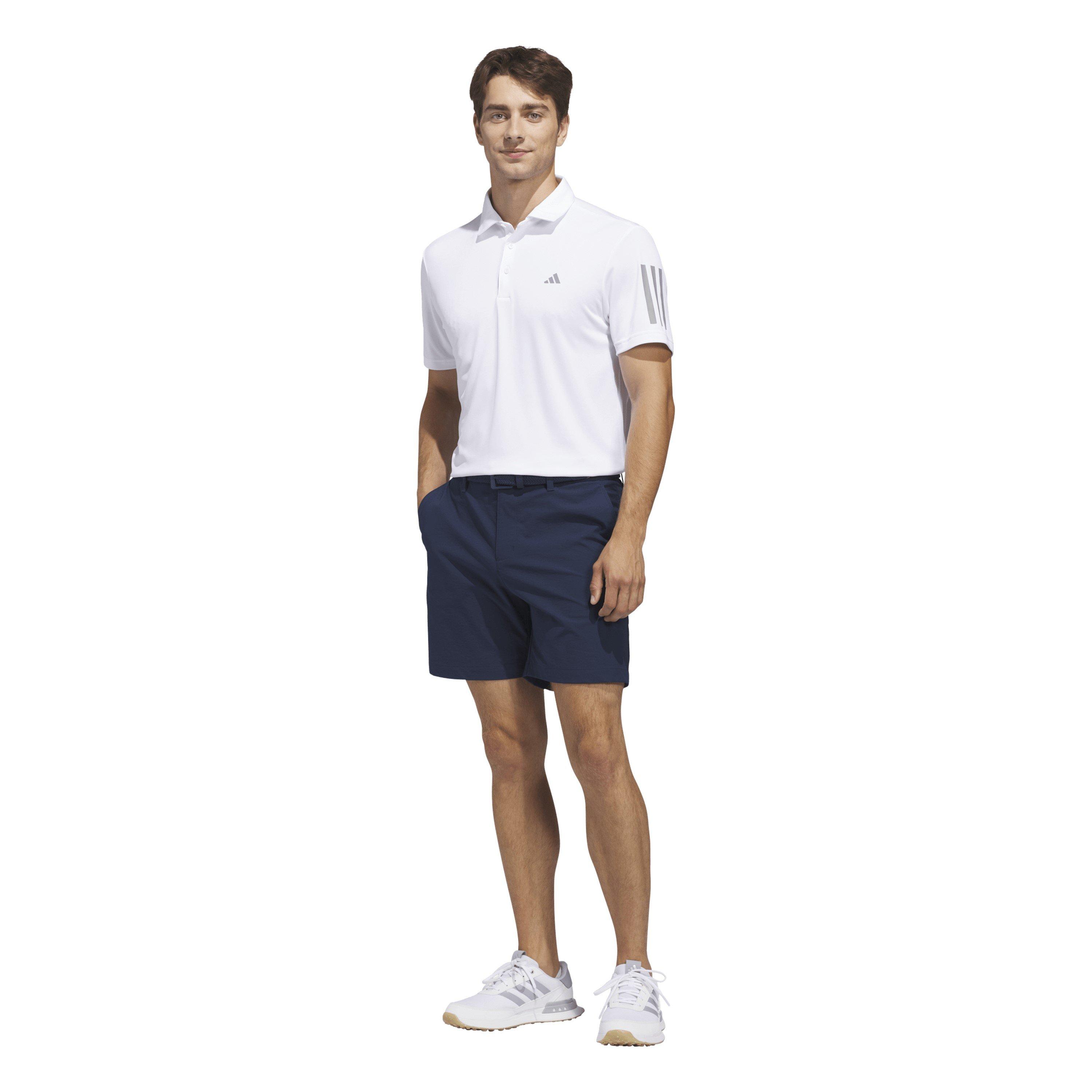 White - adidas - 3 Stripe Polo Shirt Mens - 6