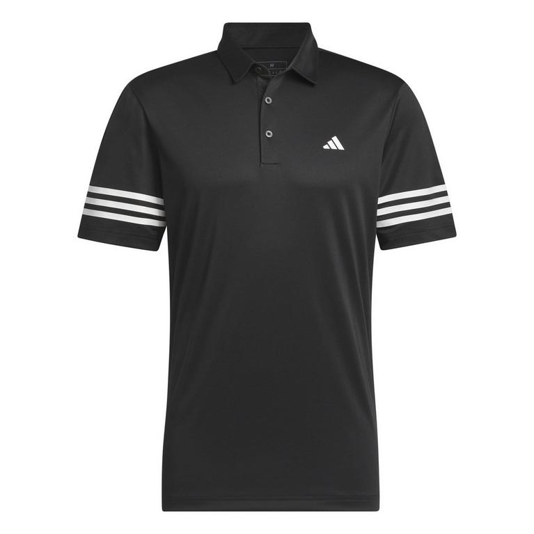 Noir - adidas - 3 Stripe Polo Shirt Mens - 1