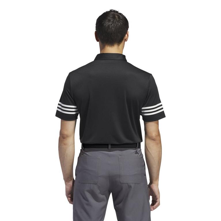Noir - adidas - 3 Stripe Polo Shirt Mens - 3