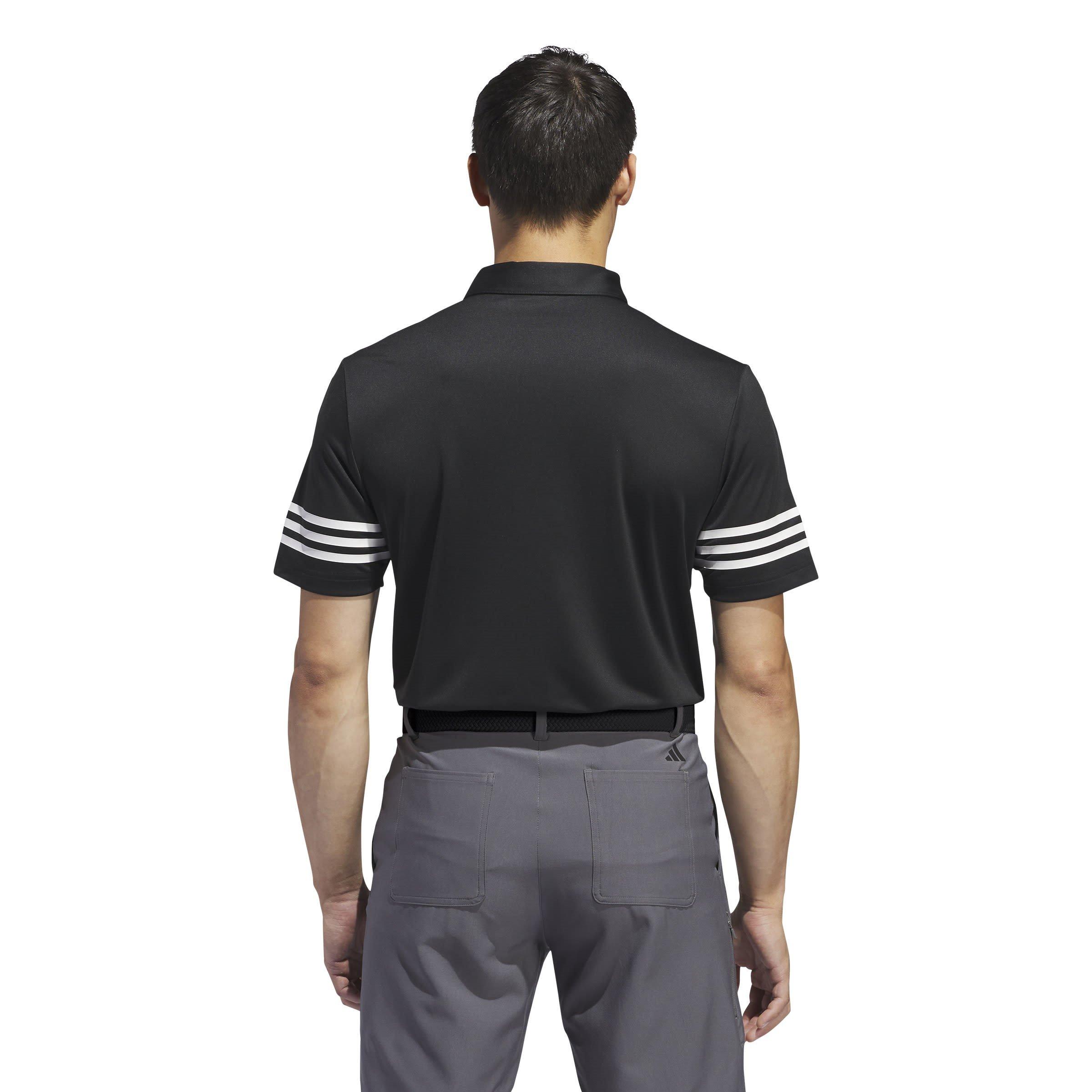 Nero - adidas - 3 Stripe Polo Shirt Mens - 4