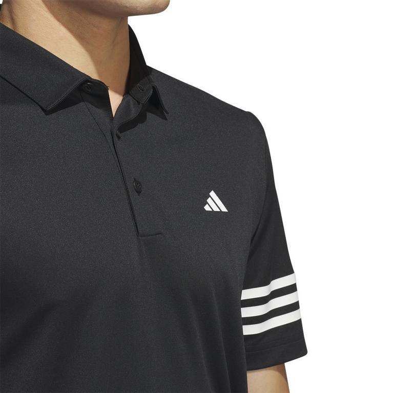Noir - adidas - 3 Stripe Polo Shirt Mens - 6