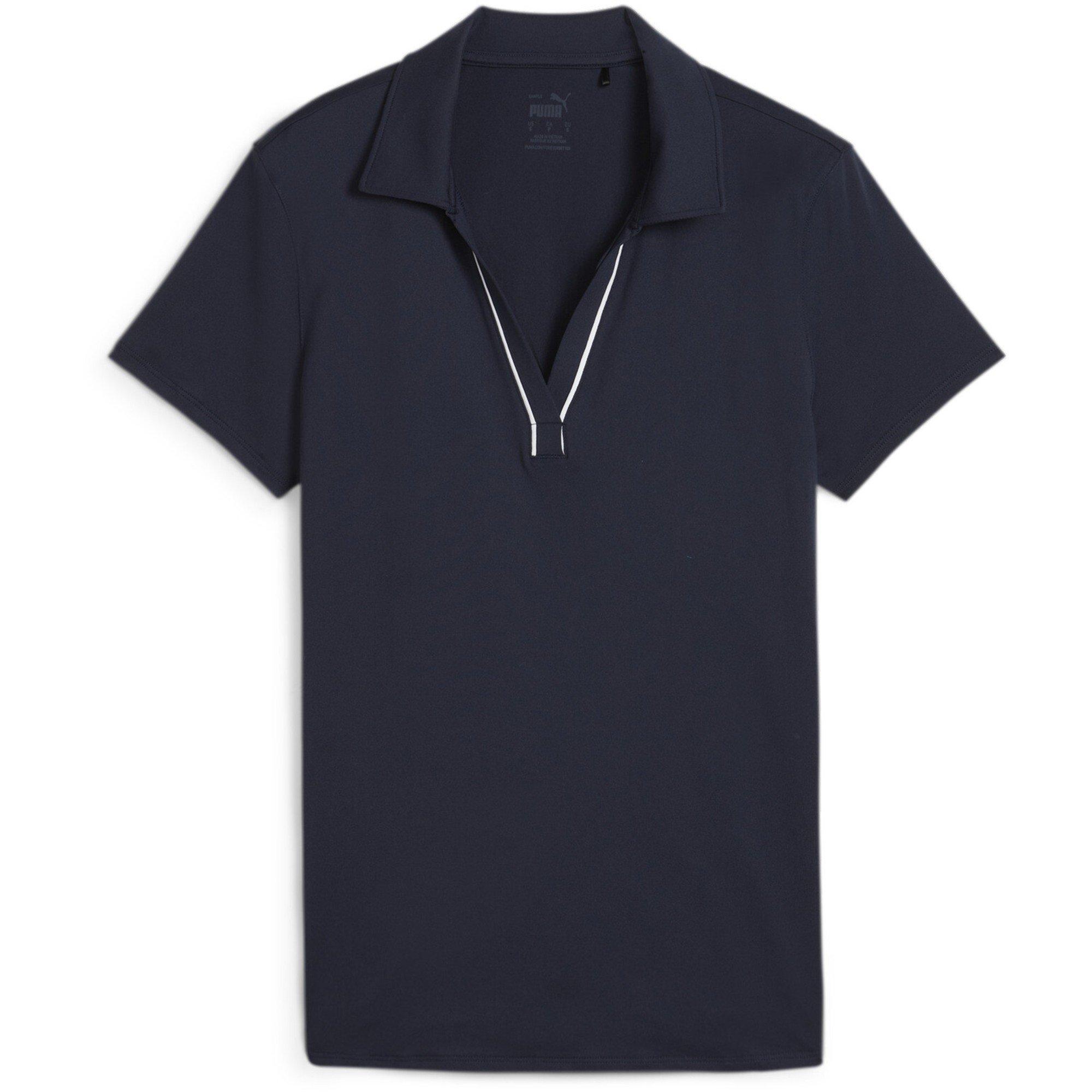 Puma Women's Cloudspun Piped Short Sleeve Performance Polo Shirt - Deep Navy - 16 (XL)