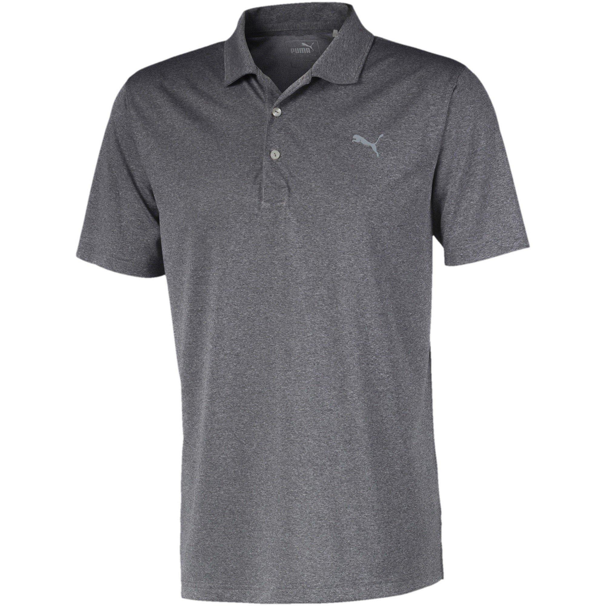Black - Puma - Puma Performance Heather Polo Shirt Mens