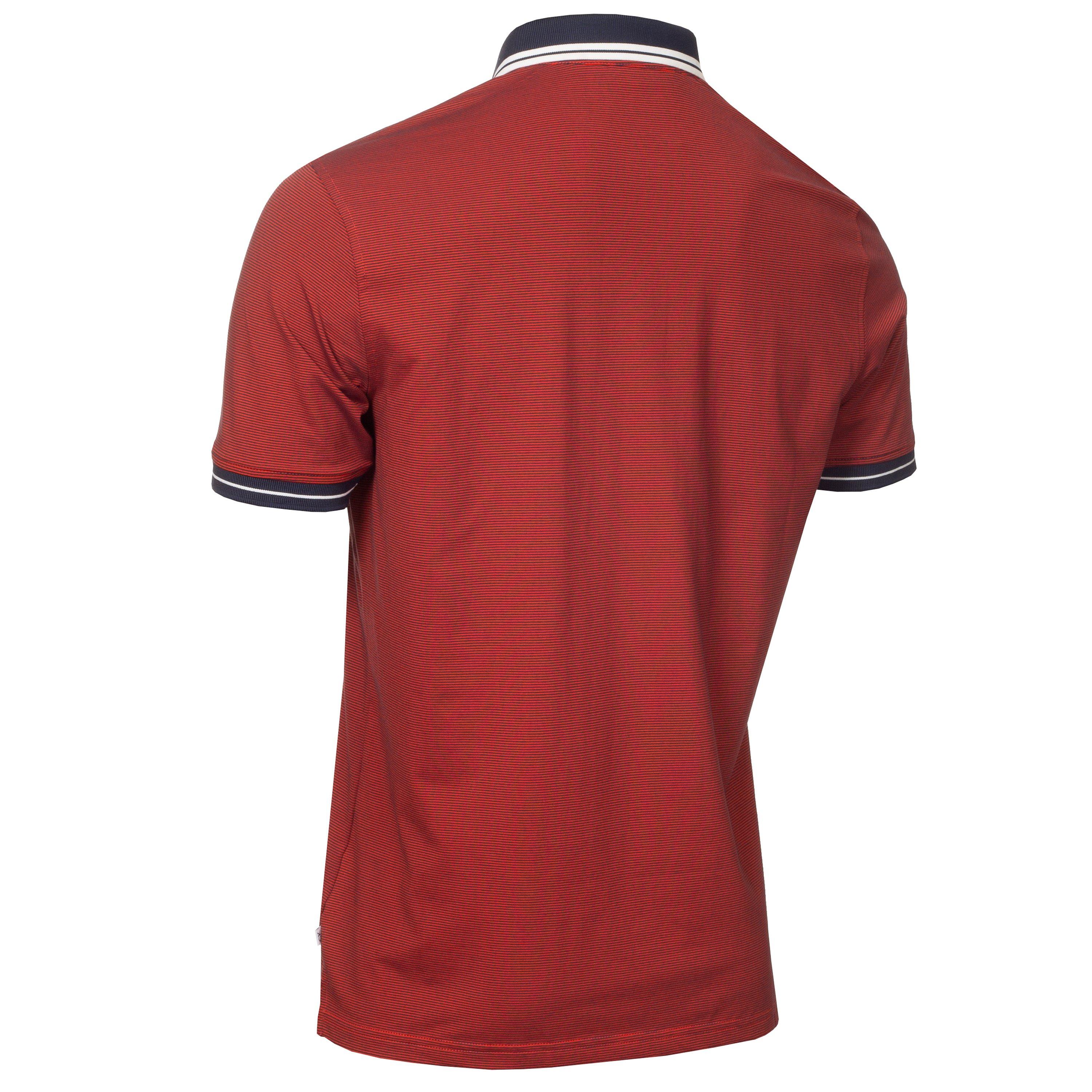 Fiery Red/Navy - Calvin Klein Golf - CK Blade Short-Sleeve Performance Polo Shirt - 2
