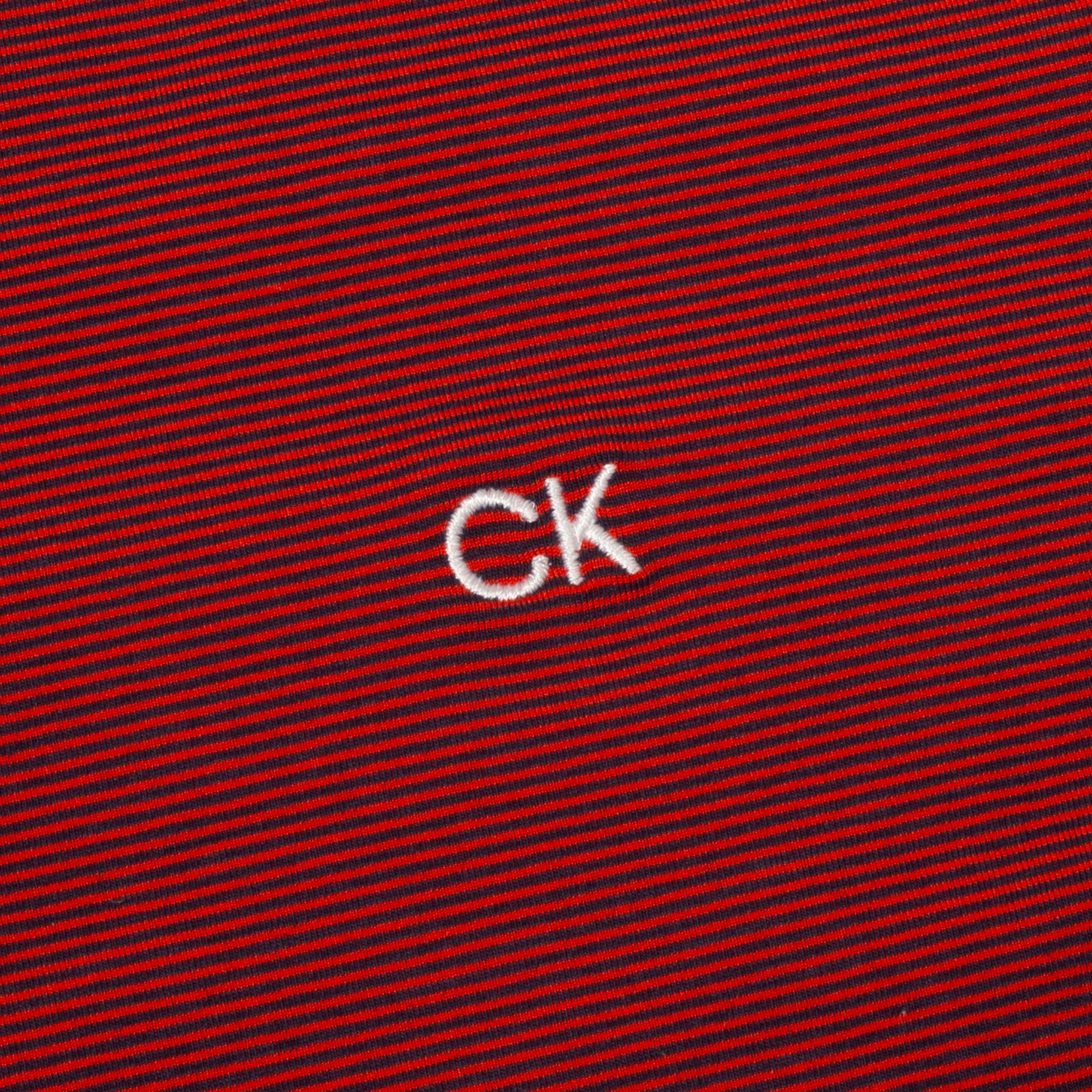 Fiery Red/Navy - Calvin Klein Golf - CK Blade Short-Sleeve Performance Polo Shirt - 4