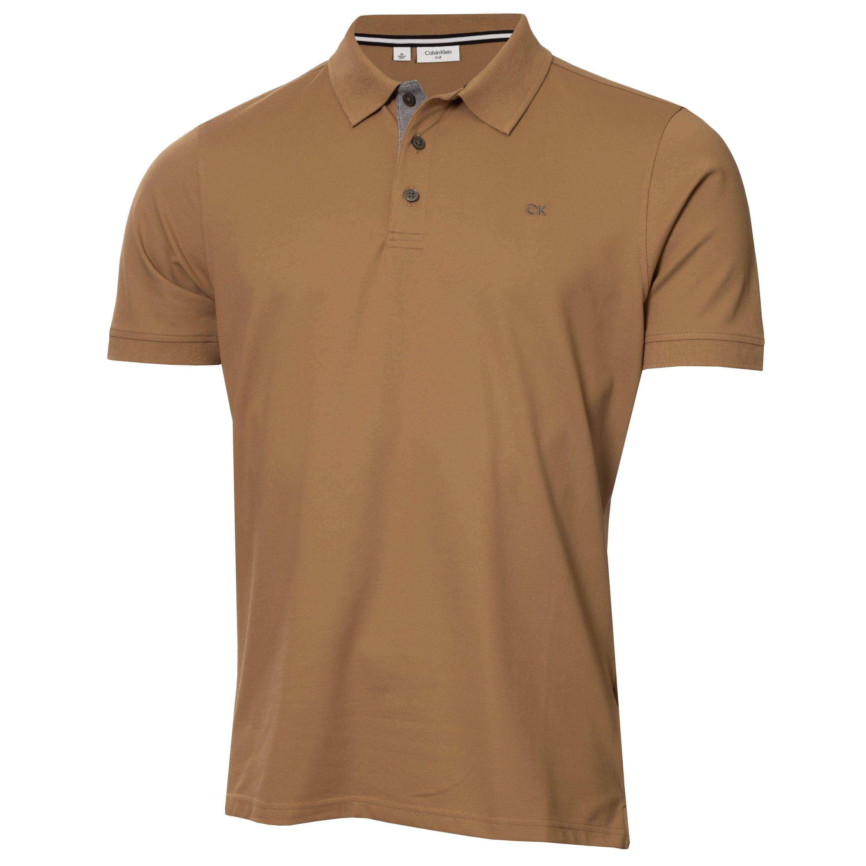 Calvin Klein Golf Men's Short Sleeve Performance Polo Shirt - Biscuit - Medium