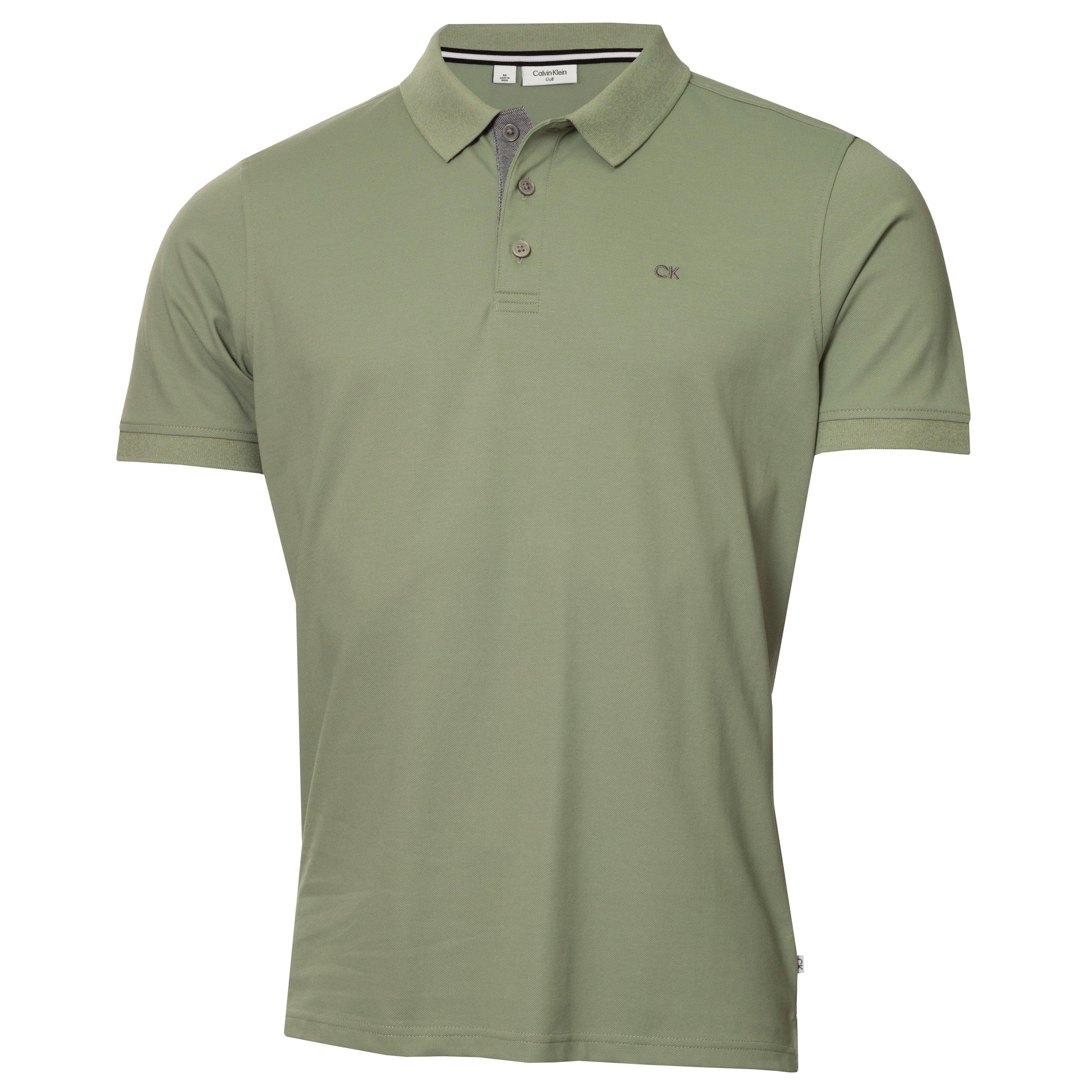 Calvin Klein Golf Men's Short Sleeve Performance Polo Shirt - Sage - Small