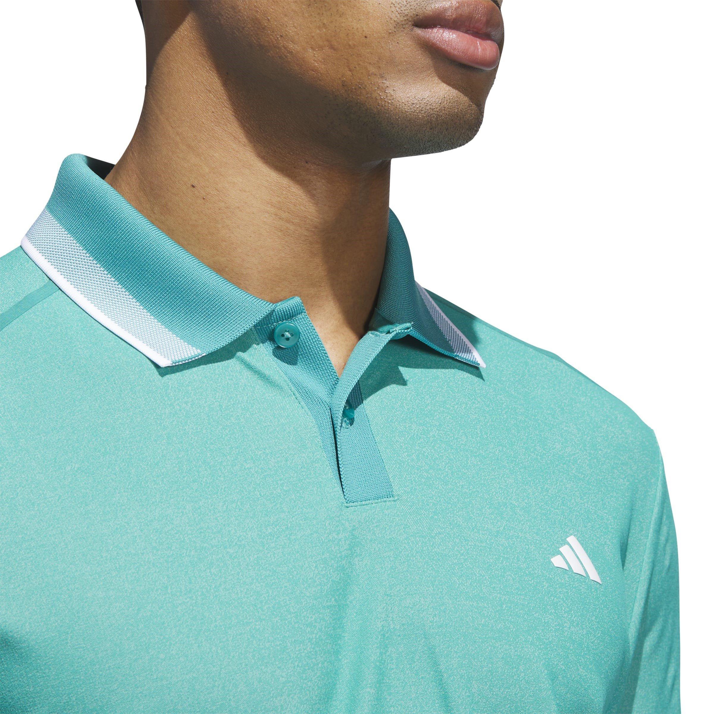 Teal - adidas - Tour Pique Short-Sleeve Performance Polo Shirt - 5