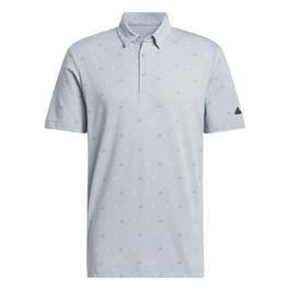 adidas Go-To Mini-Crest Print Polo Shirt Mens