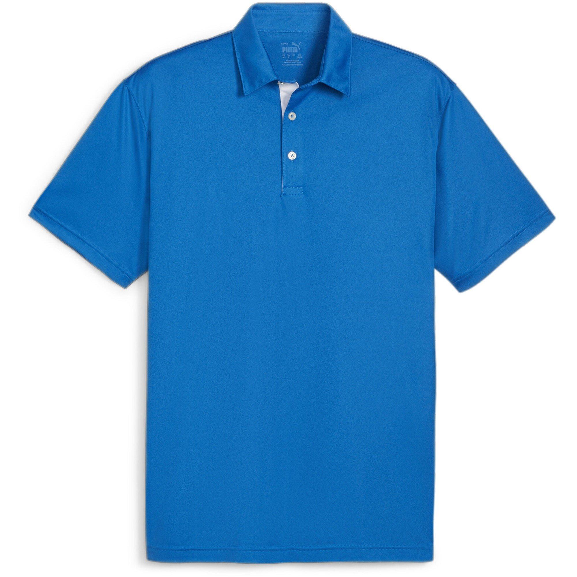 Puma Men's Pure Solid Short Sleeve Performance Polo Shirt - Future Blue - S