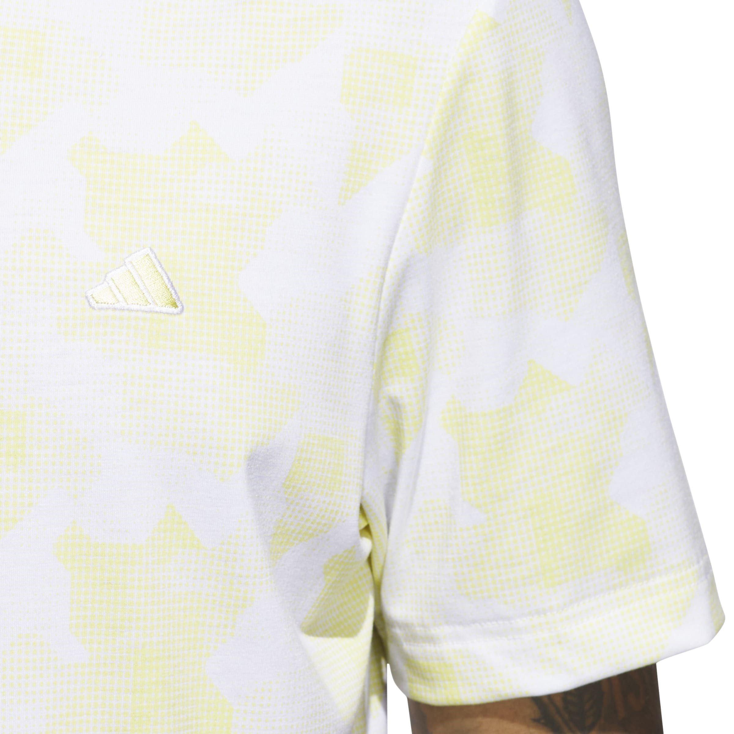 Wht/Pwdr Ylw - adidas - All Over Print Golf Polo Shirt Mens - 5