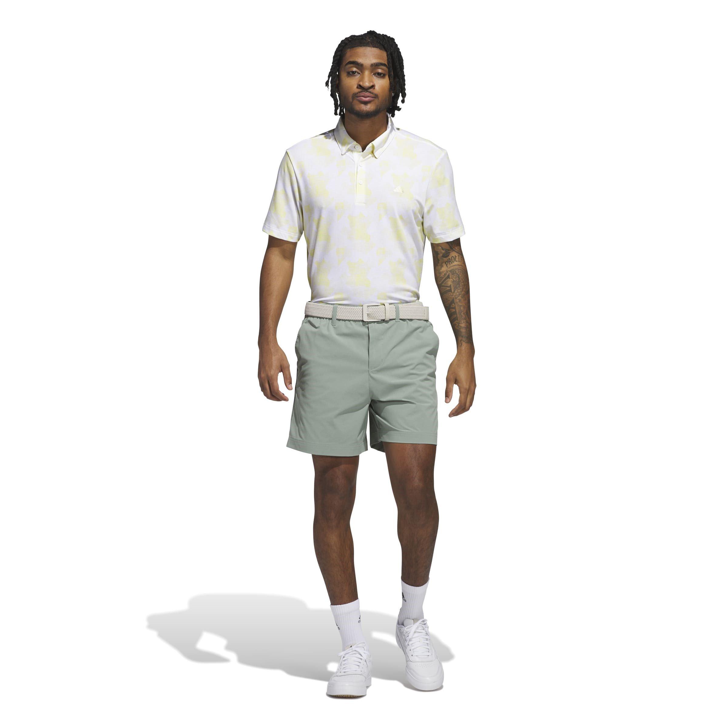 Wht/Pwdr Ylw - adidas - All Over Print Golf Polo Shirt Mens - 7